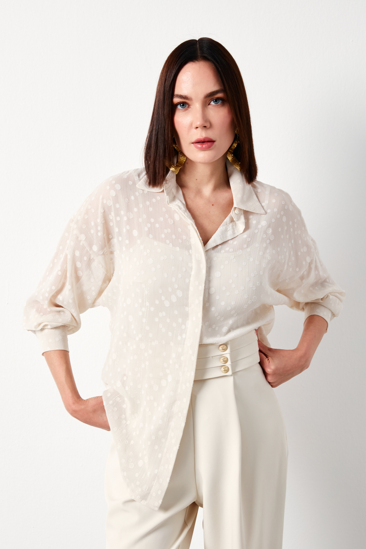 Desenli Uzun Gömlek - TAŞ