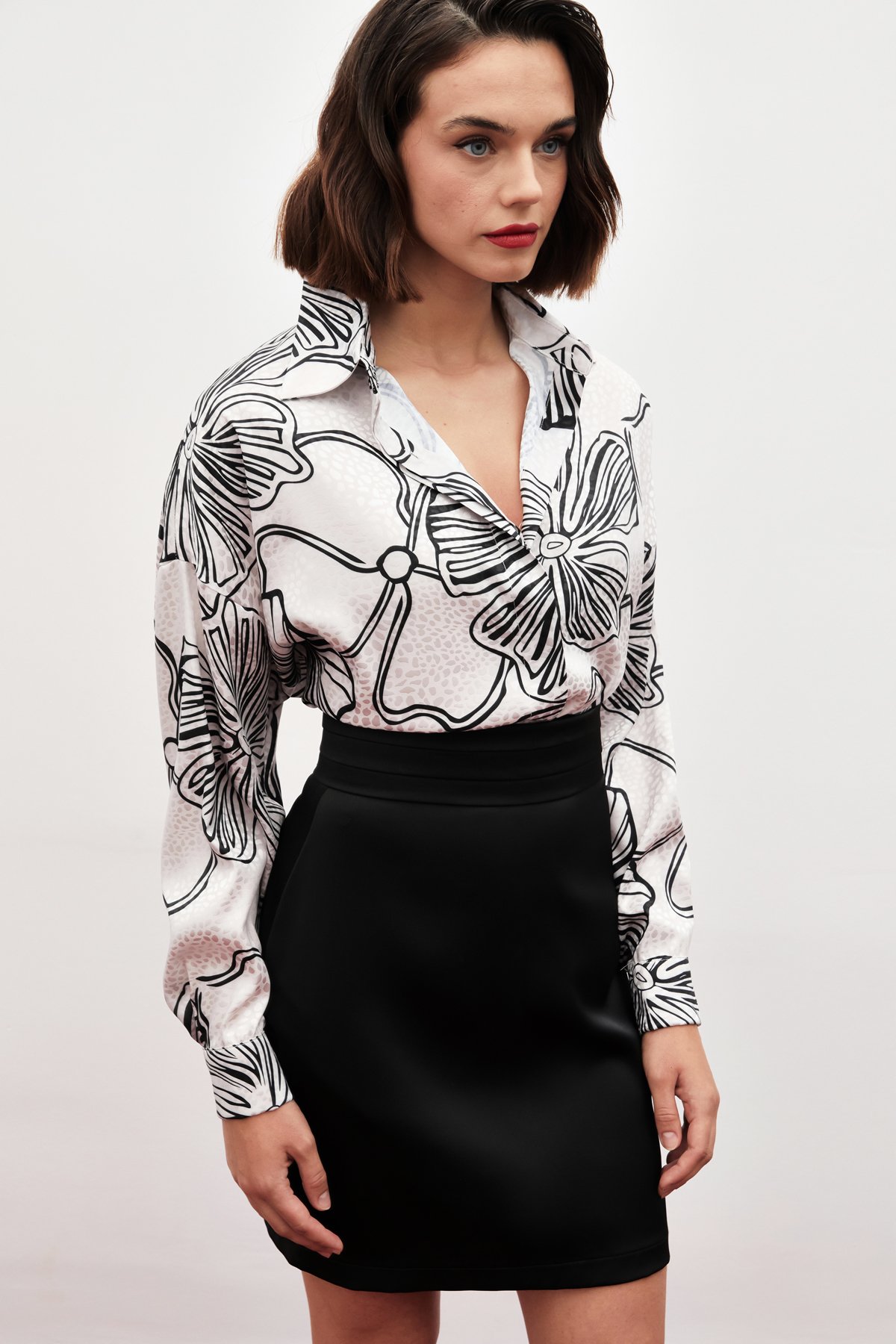 Desenli Uzun Gömlek - TAŞ