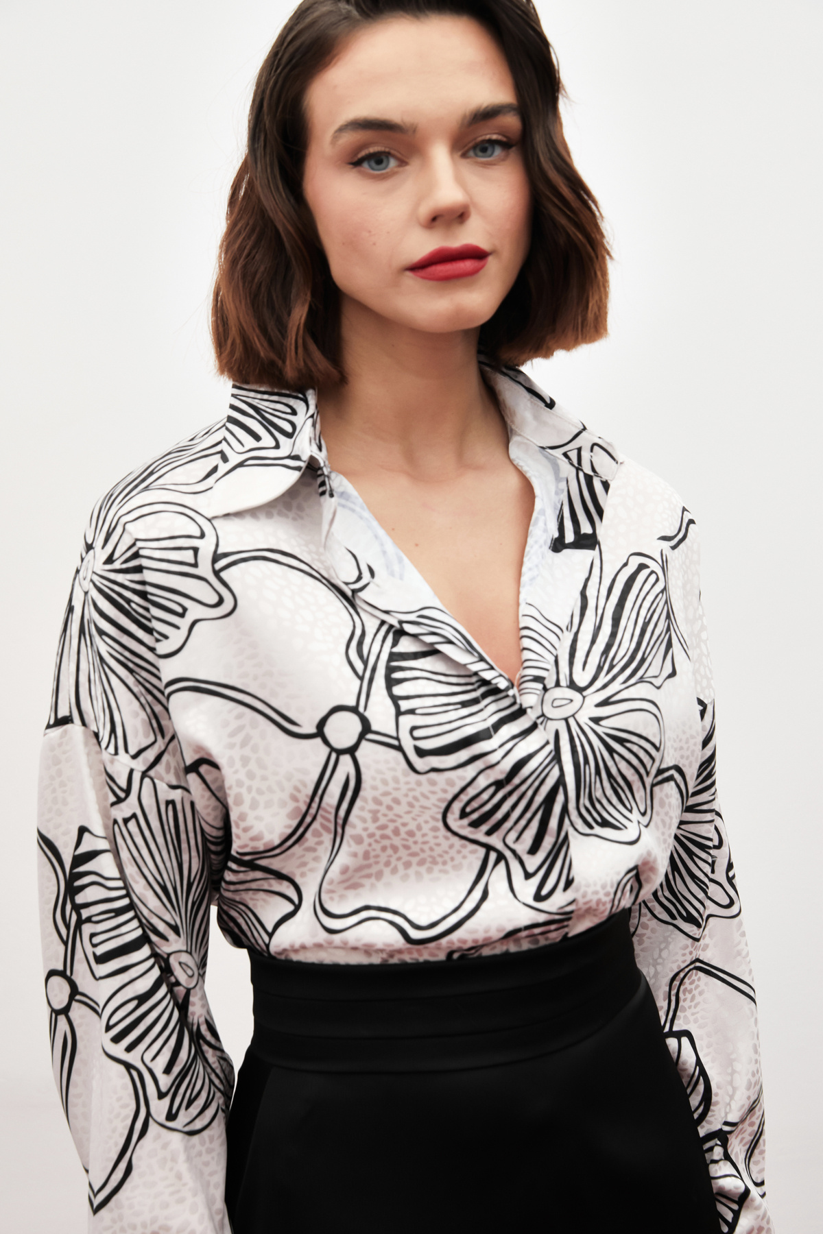 Desenli Uzun Gömlek - TAŞ