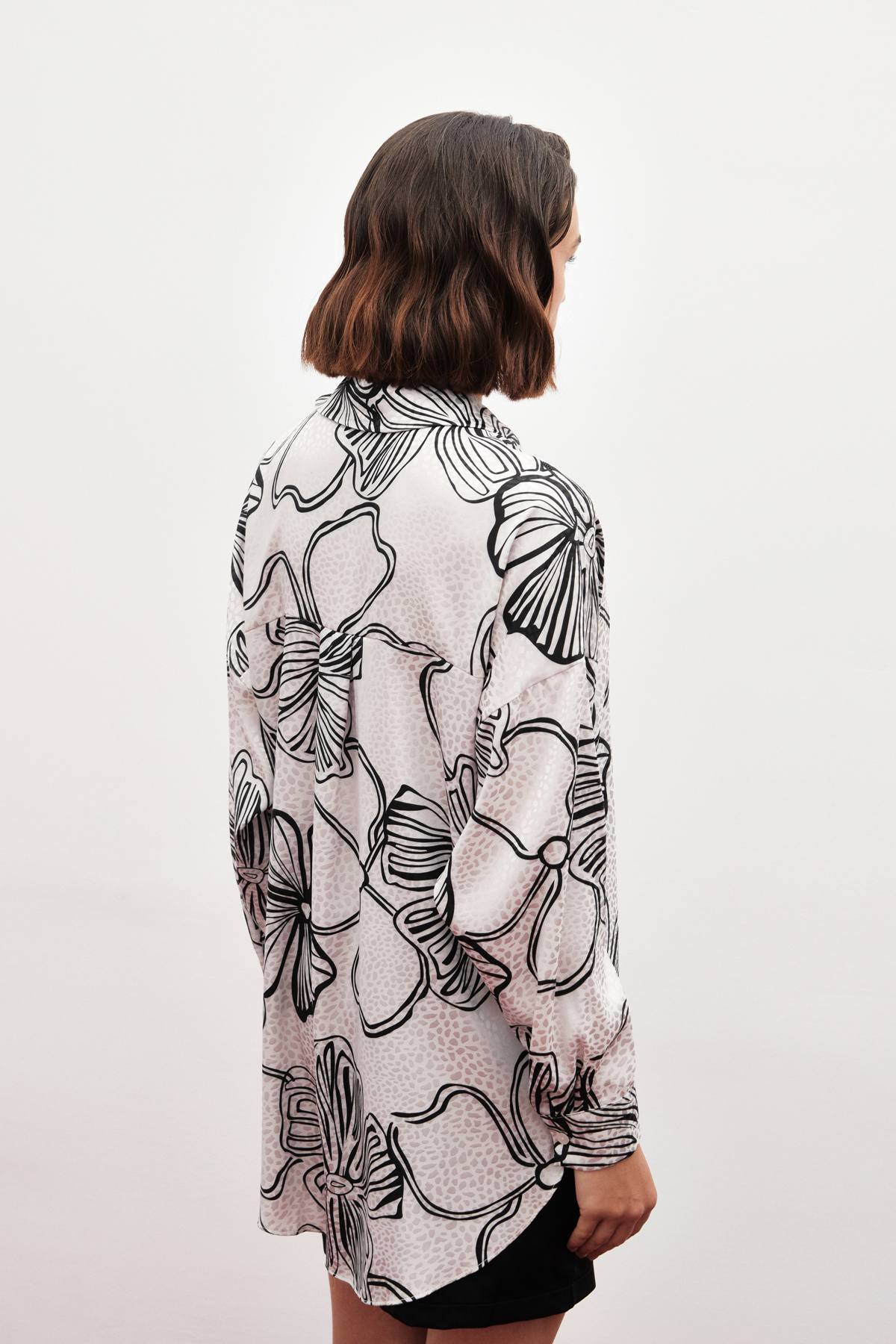 Desenli Uzun Gömlek - TAŞ