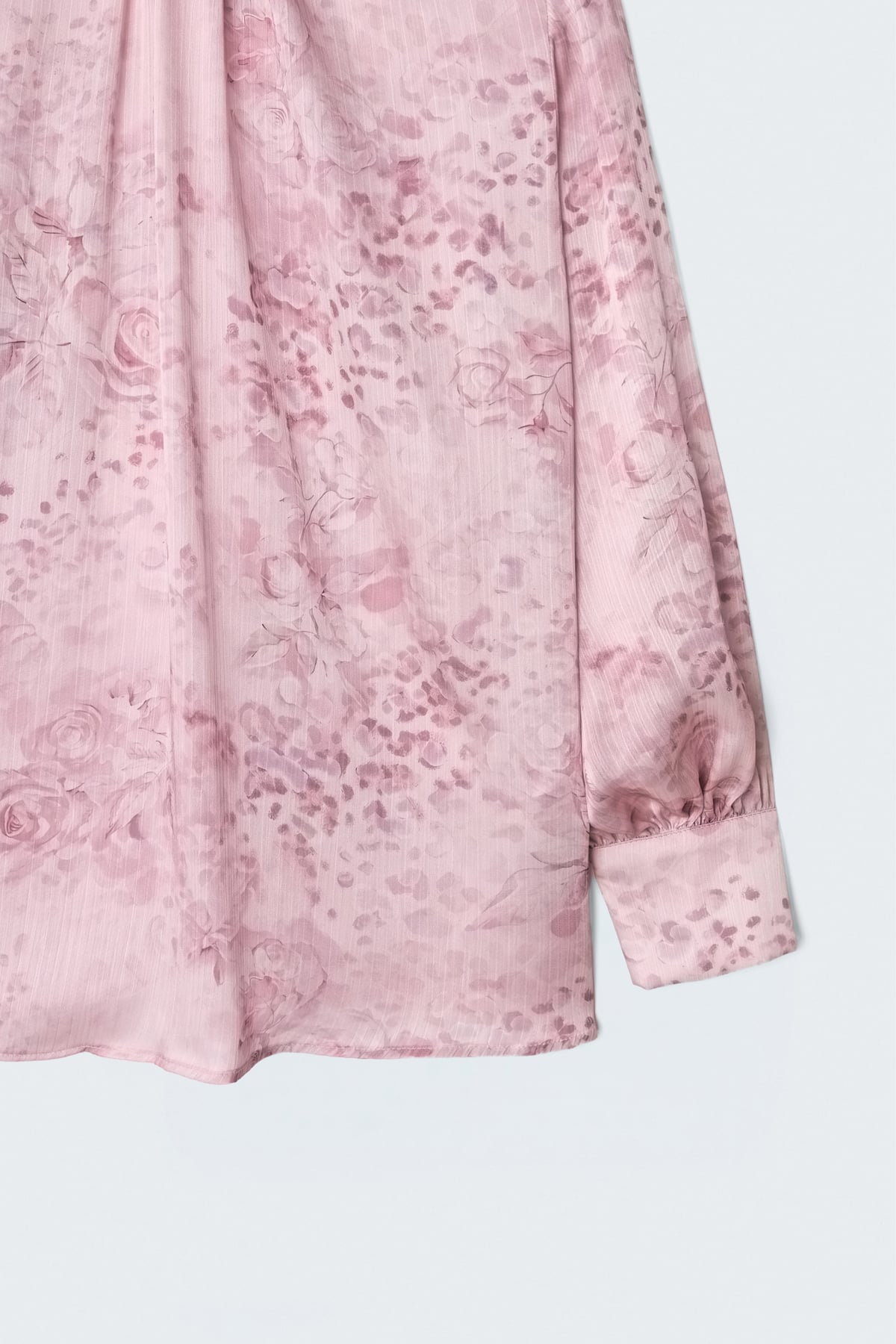Desenli Uzun Kollu Bluz - Pembe