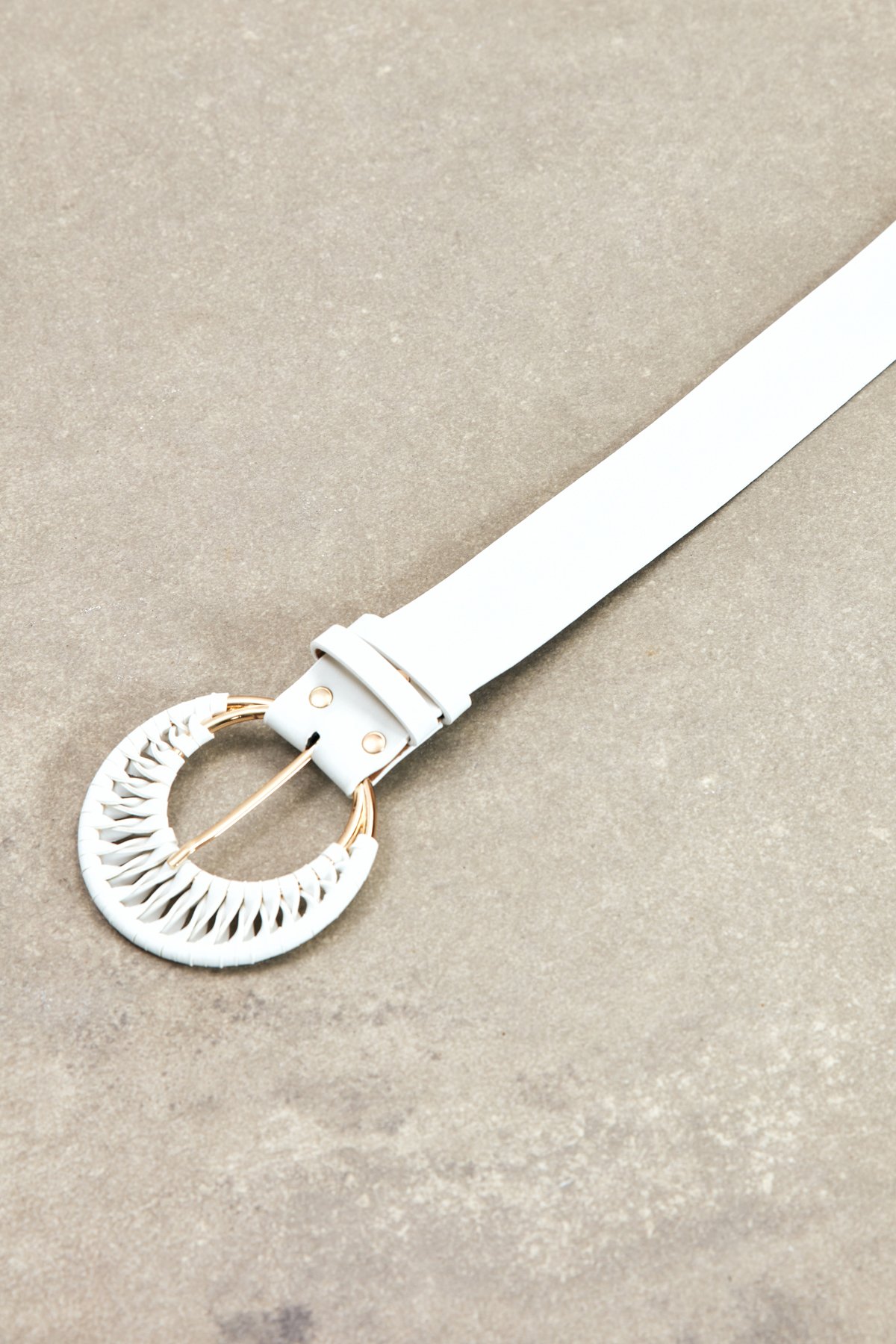 Detail Buckled Belt - WHITES