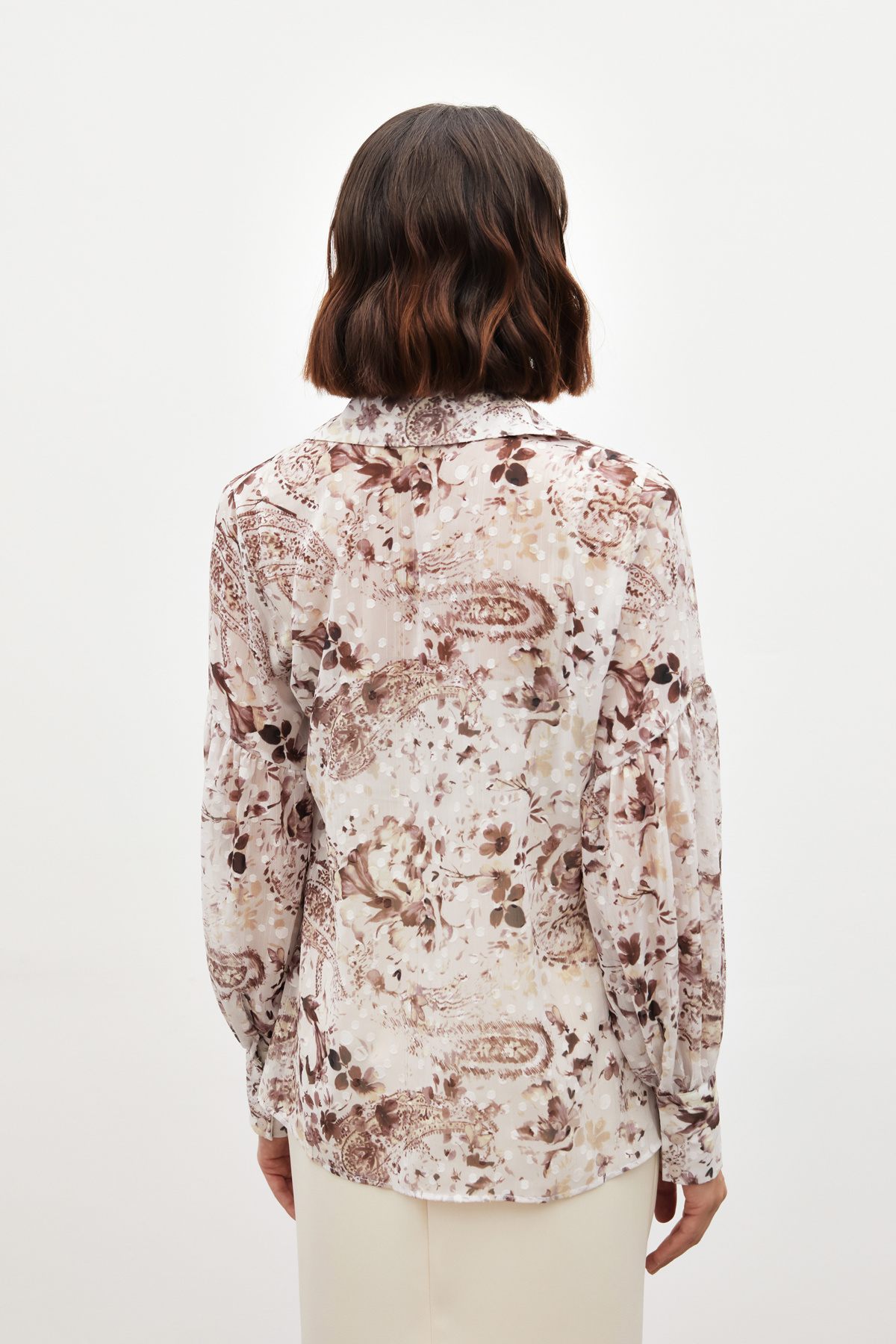 Dokulu Desenli Gömlek - KAHVE