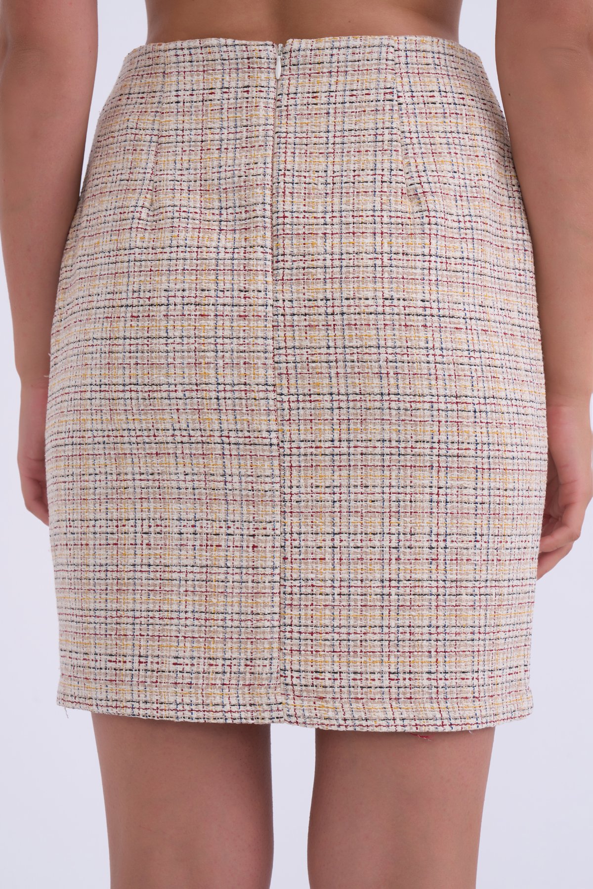 Dokulu kaşe etek - BORDO