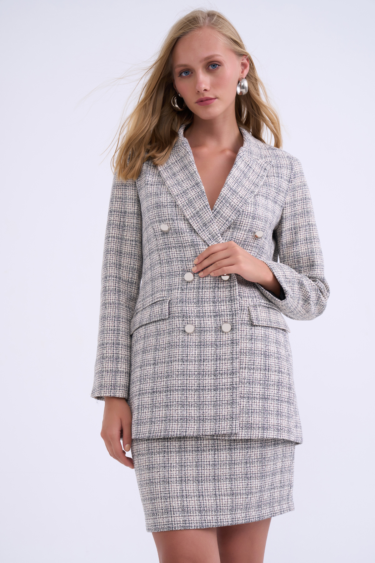 Dokulu kaşe etek - HAKİ