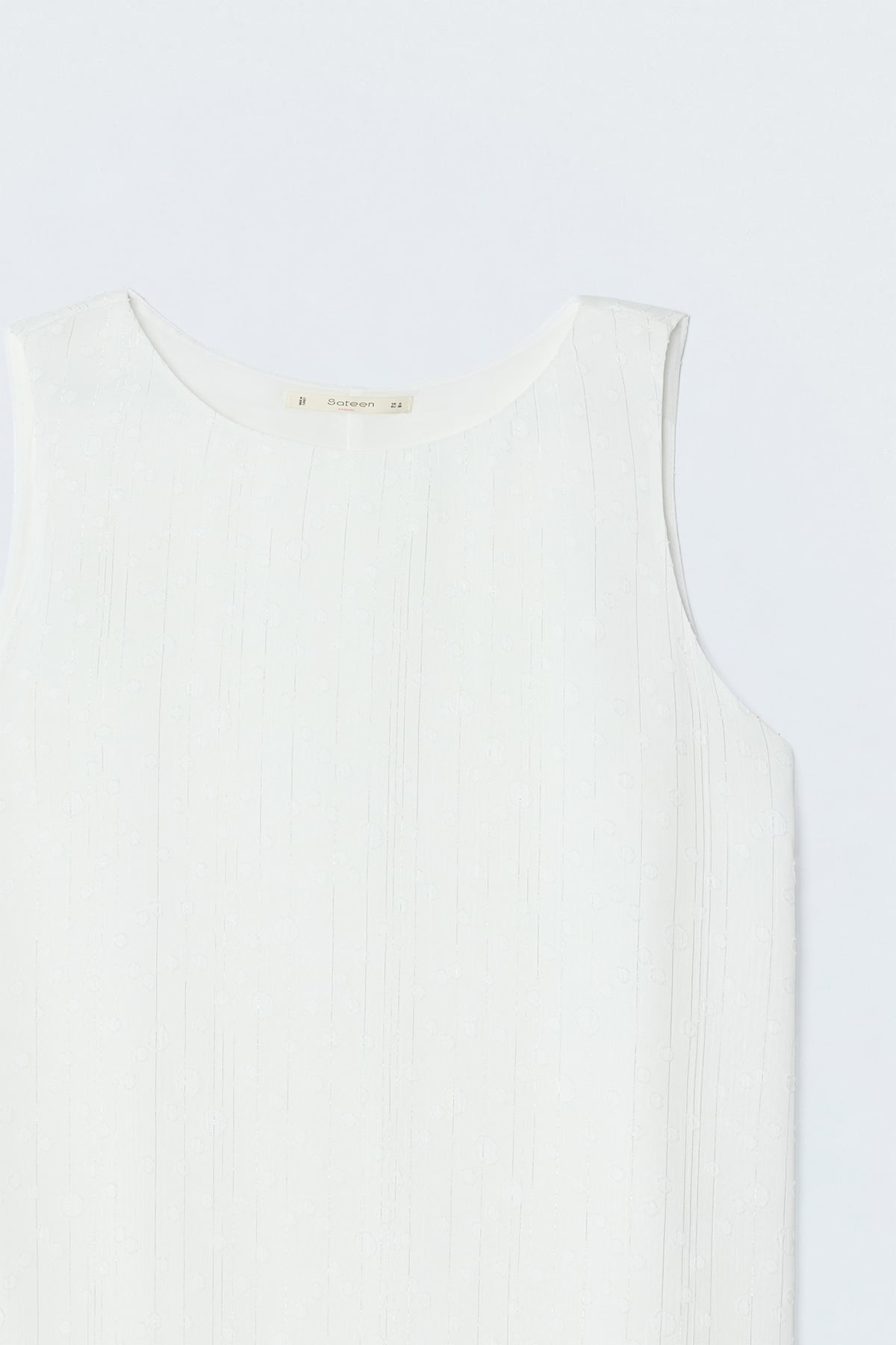 Textured Sleeveless Blouse - Ecru