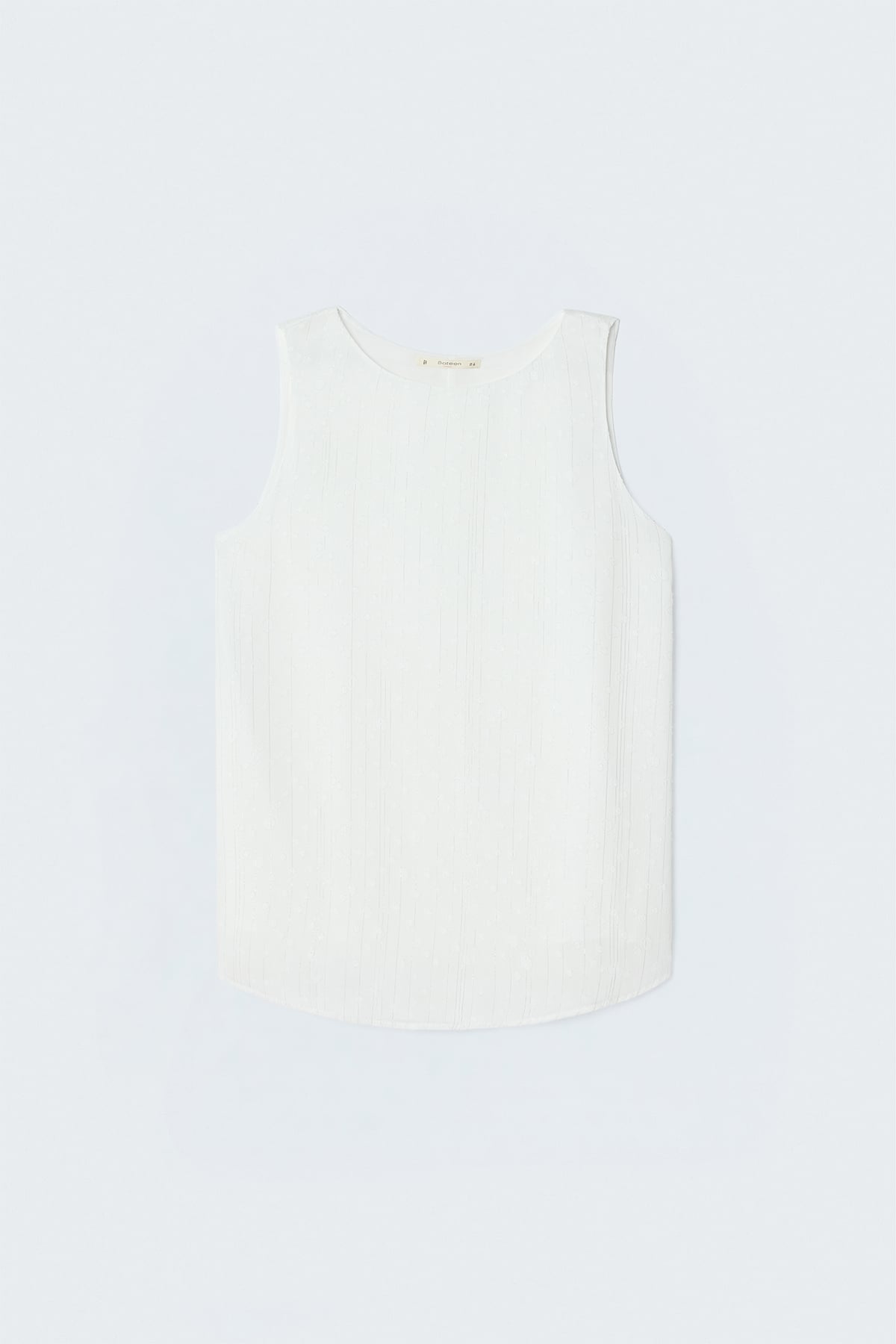 Textured Sleeveless Blouse - Ecru