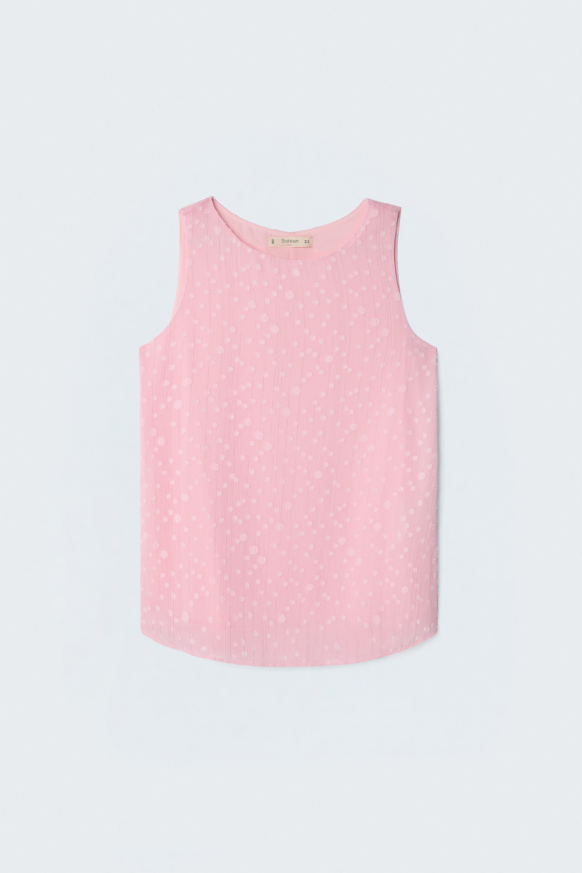 Textured Sleeveless Blouse - Pınk