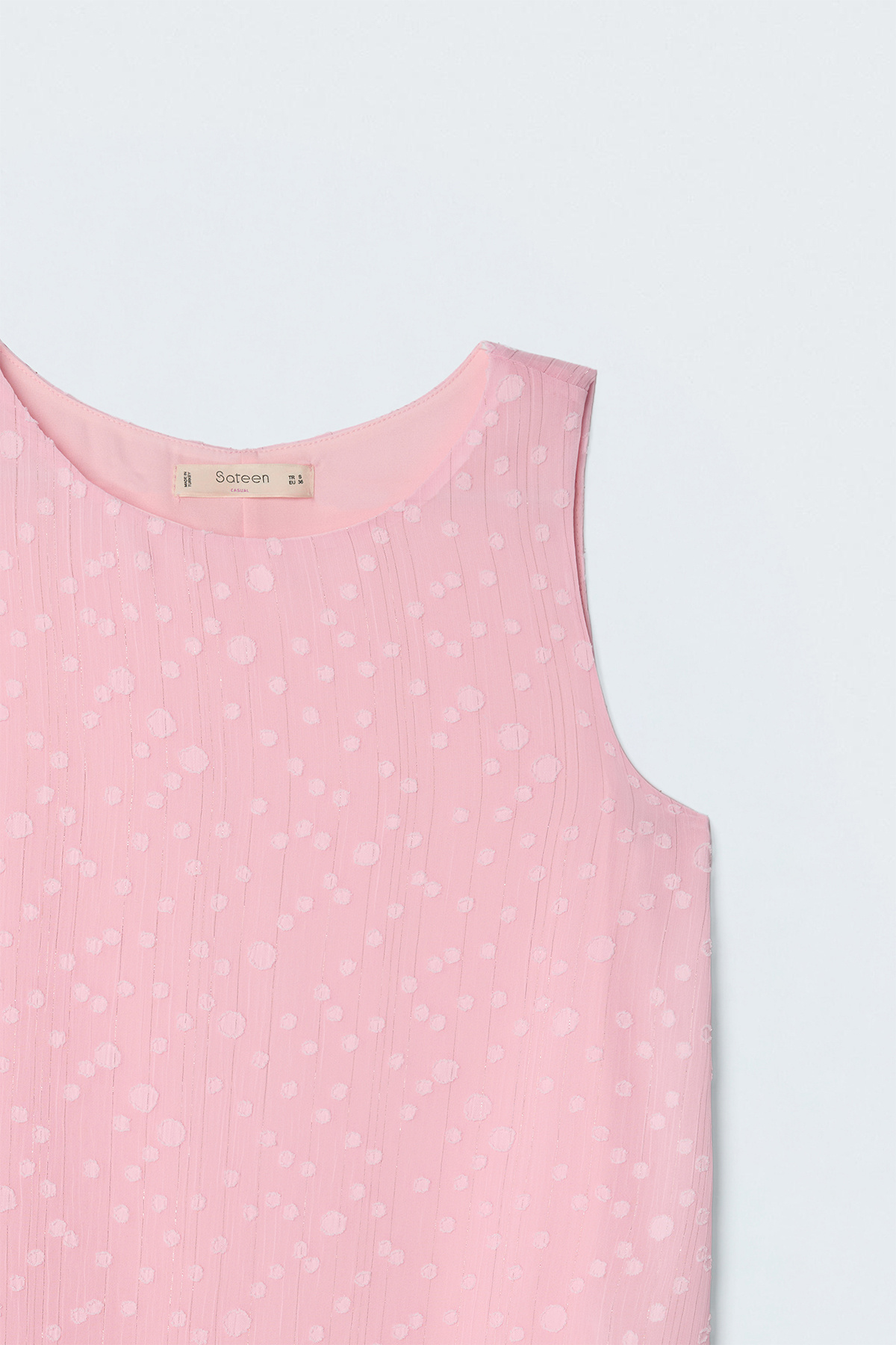 Textured Sleeveless Blouse - Pınk