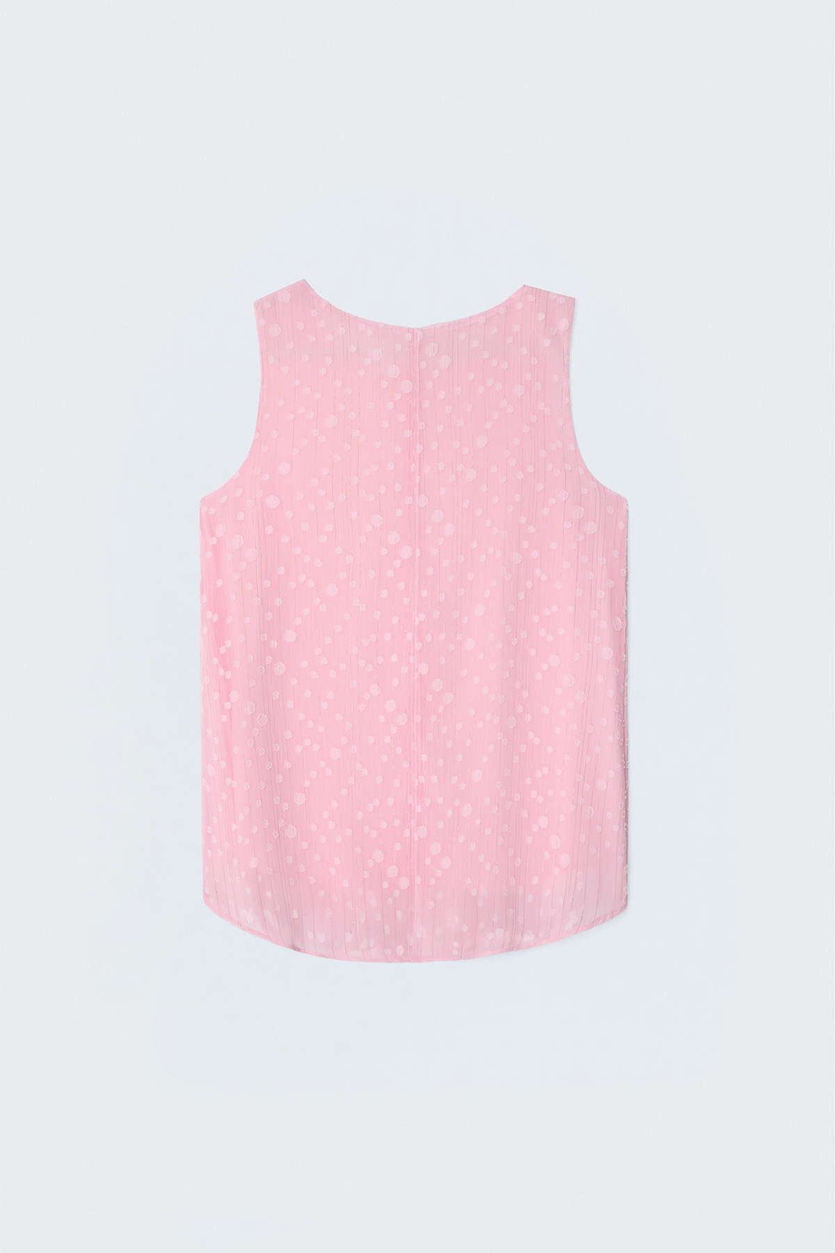 Textured Sleeveless Blouse - Pınk