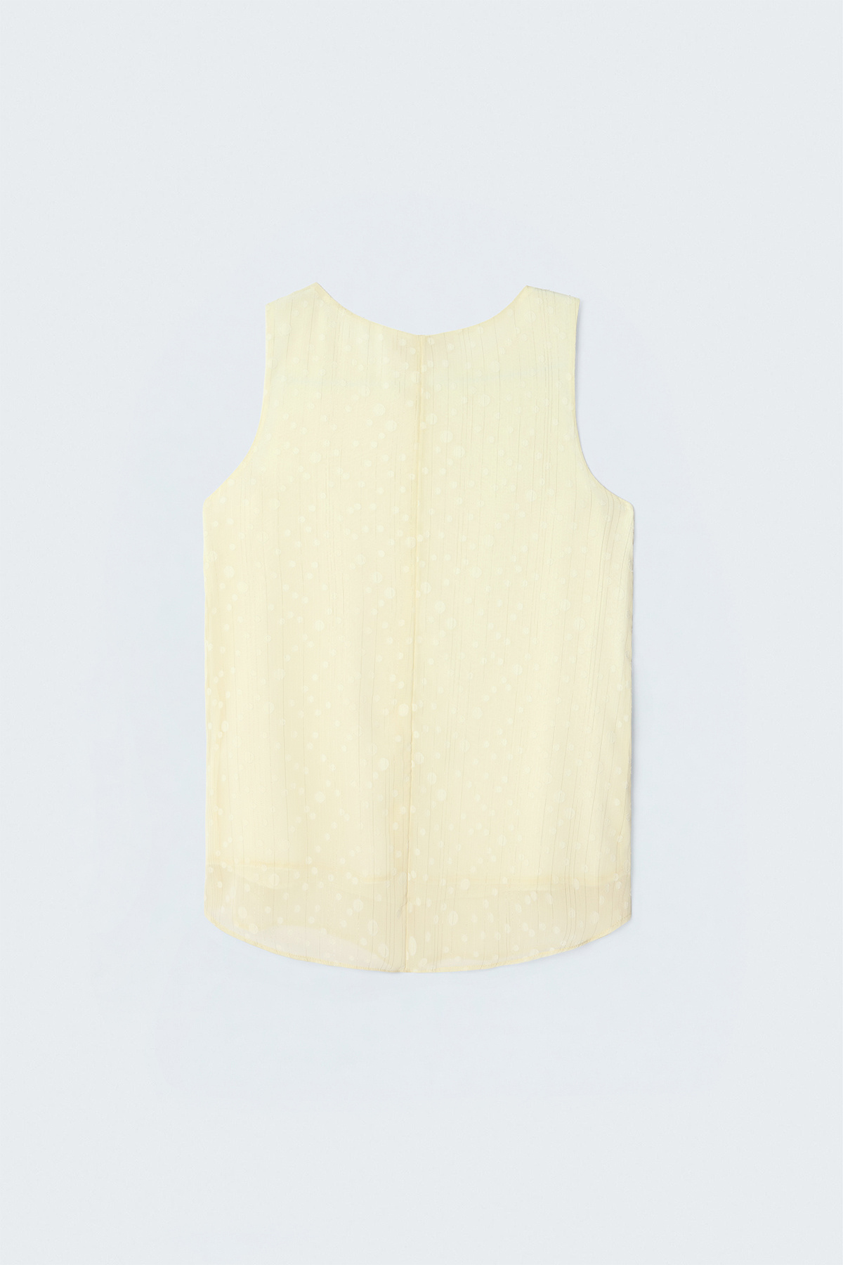 Textured Sleeveless Blouse - Yellow