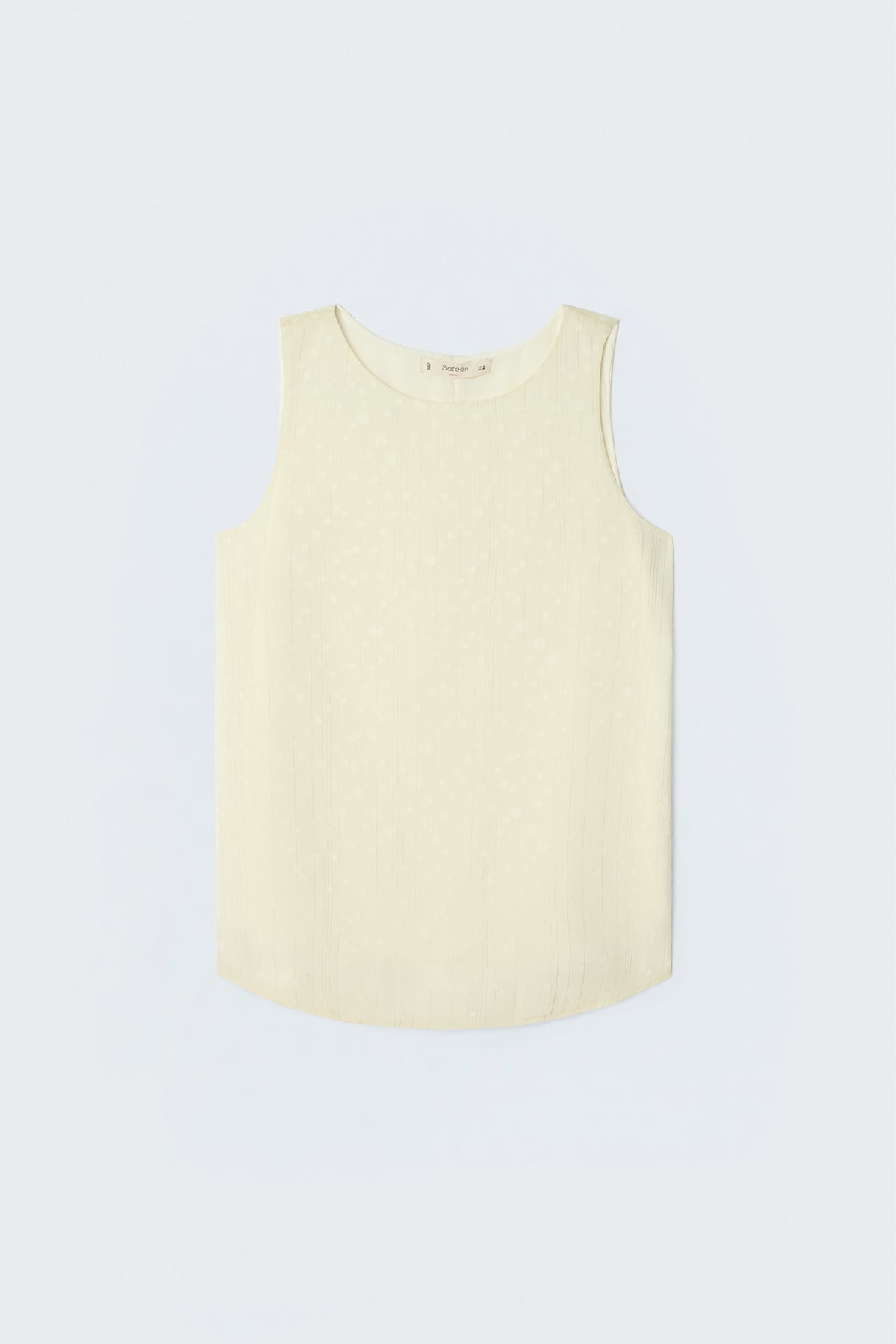 Textured Sleeveless Blouse - Yellow