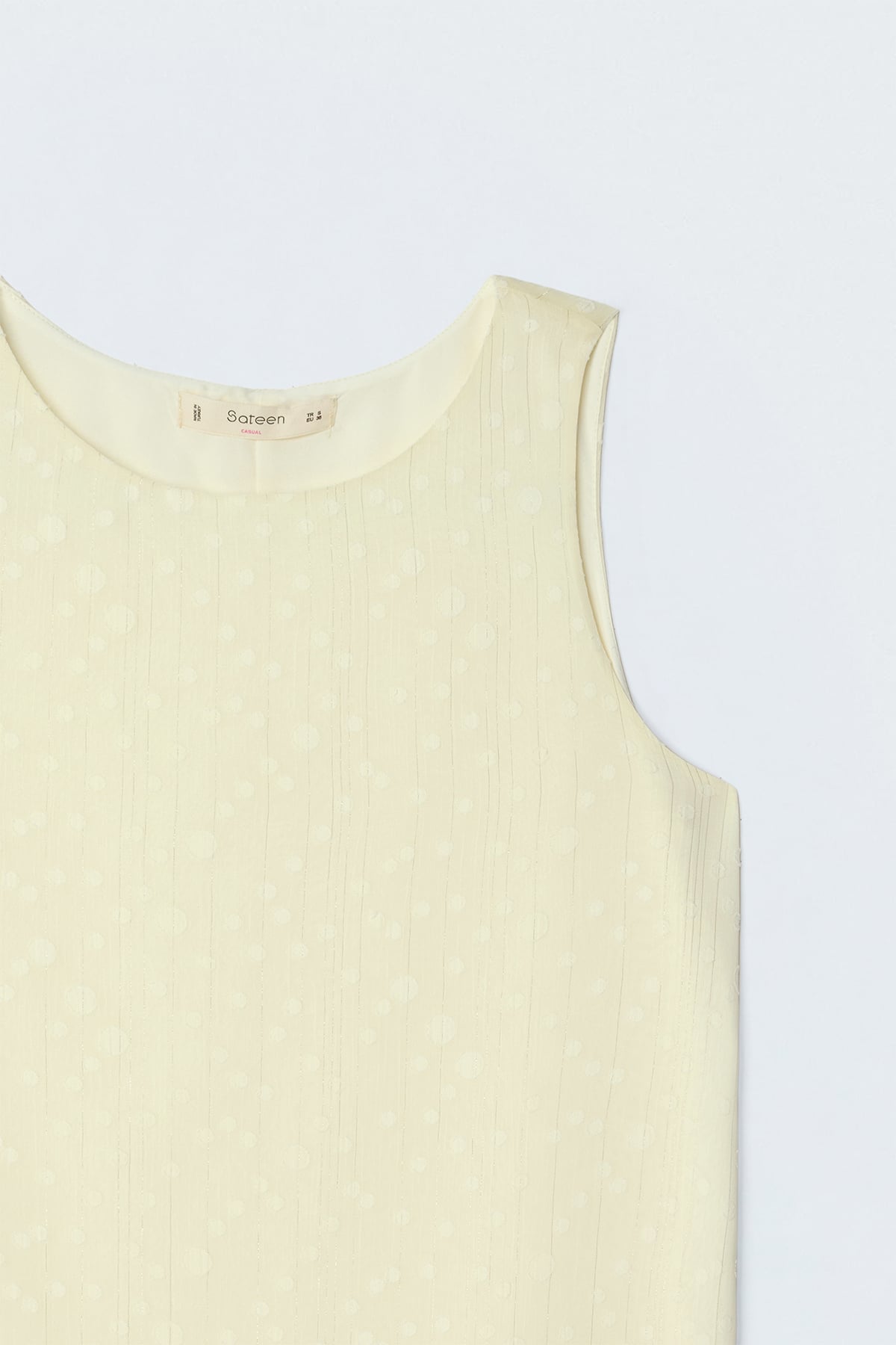 Textured Sleeveless Blouse - Yellow