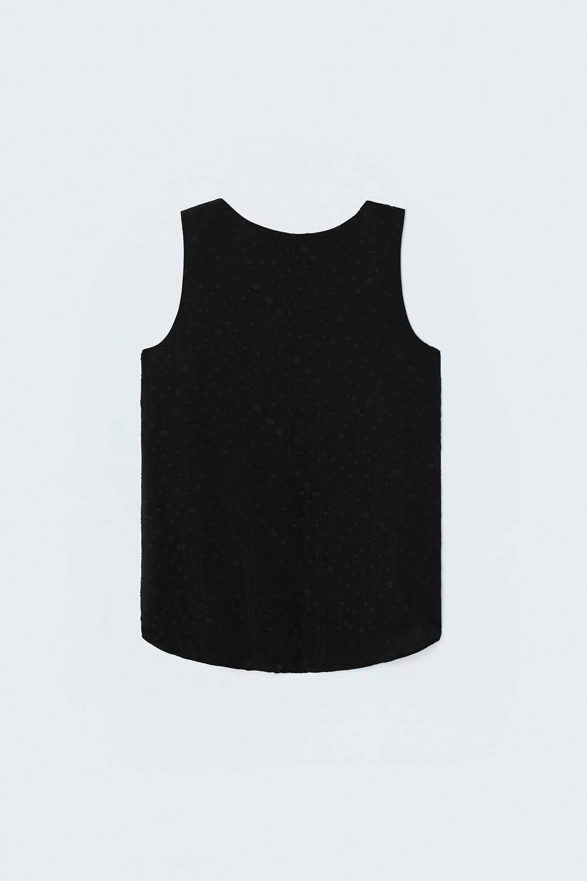 Textured Sleeveless Blouse - Black