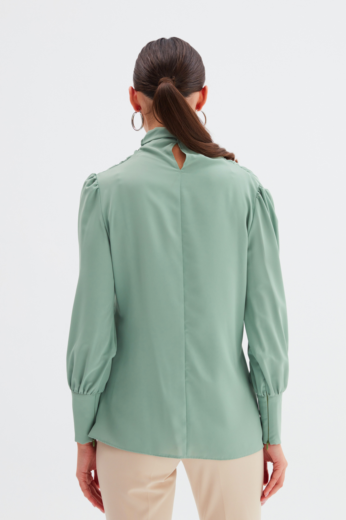 Drape Detaylı  Bluz - ÇAĞLA YEŞİLİ