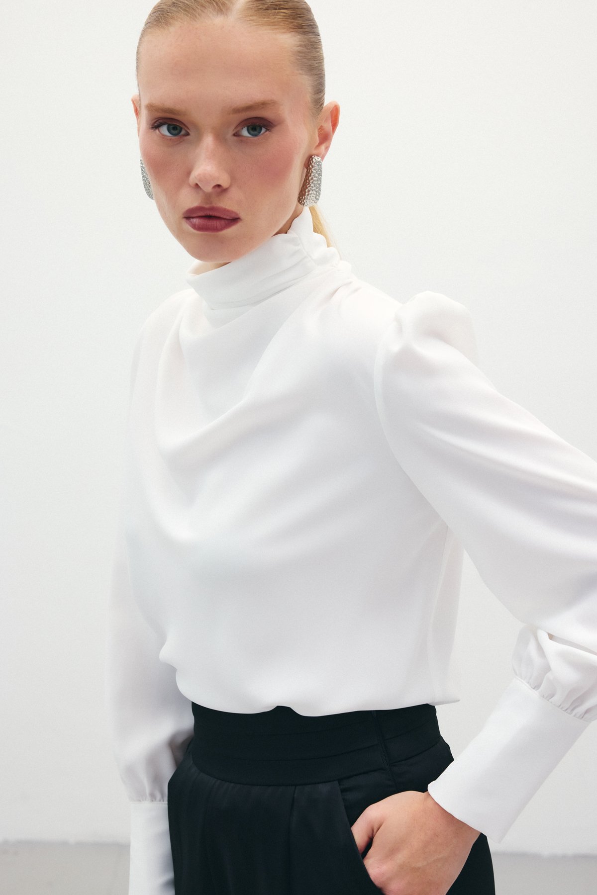 Draped Detailed Blouse - Ecru