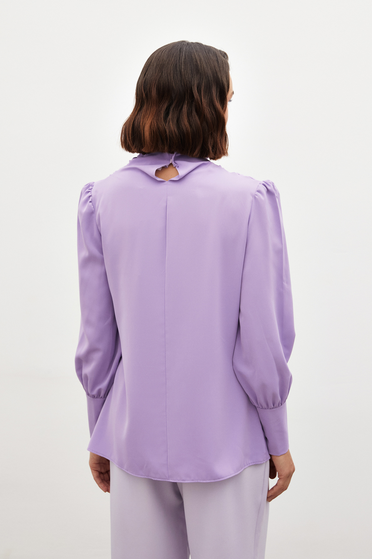 Drape Detaylı  Bluz - LİLA