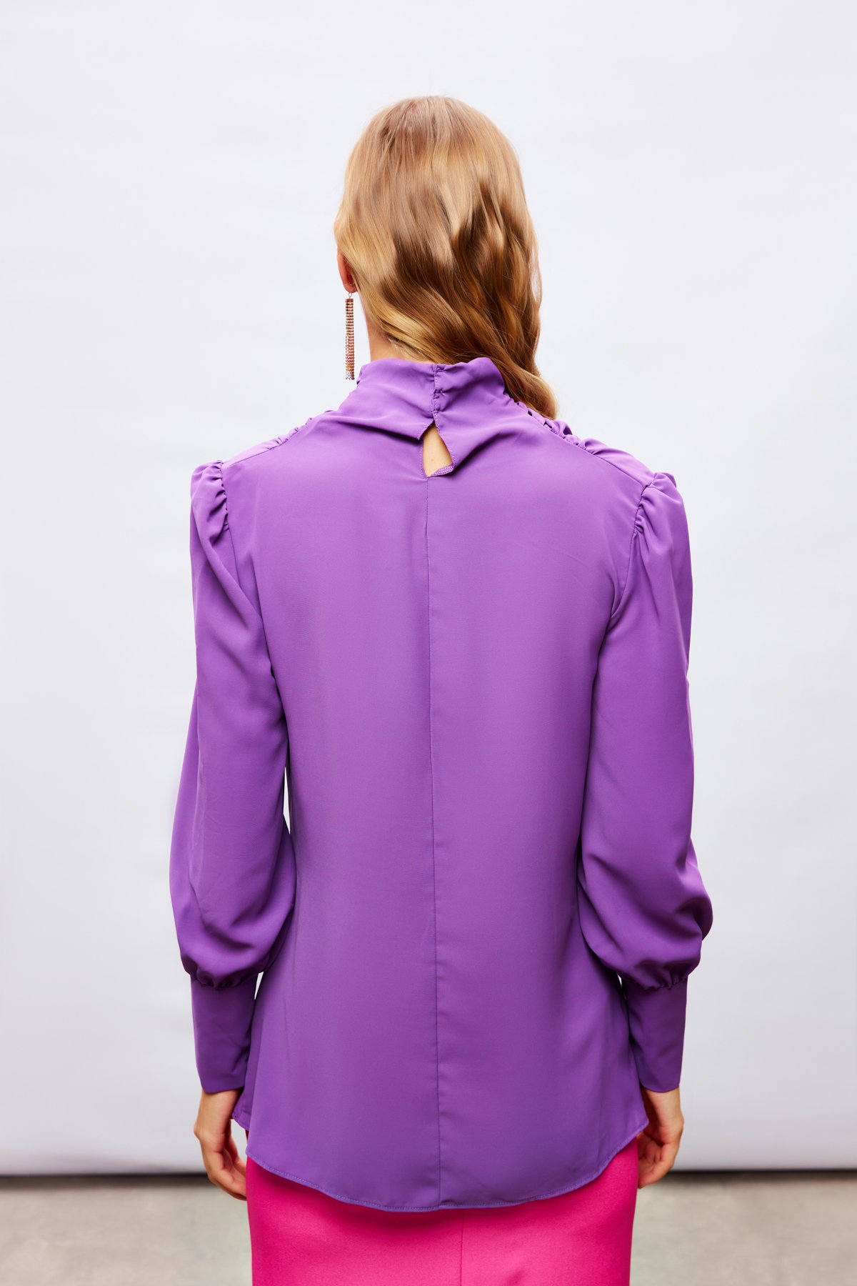 Draped Detailed Blouse - PURPLE