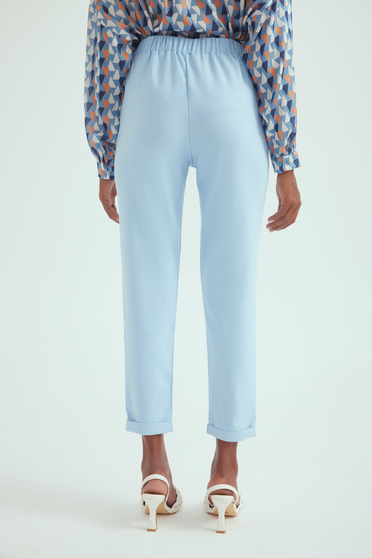 Double Leg Carrot Pants - BEBE BLUE