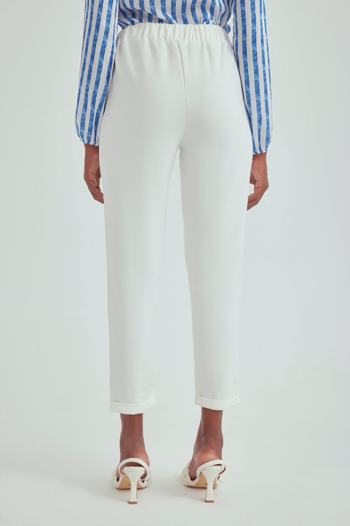 Double Leg Carrot Pants - ECRU