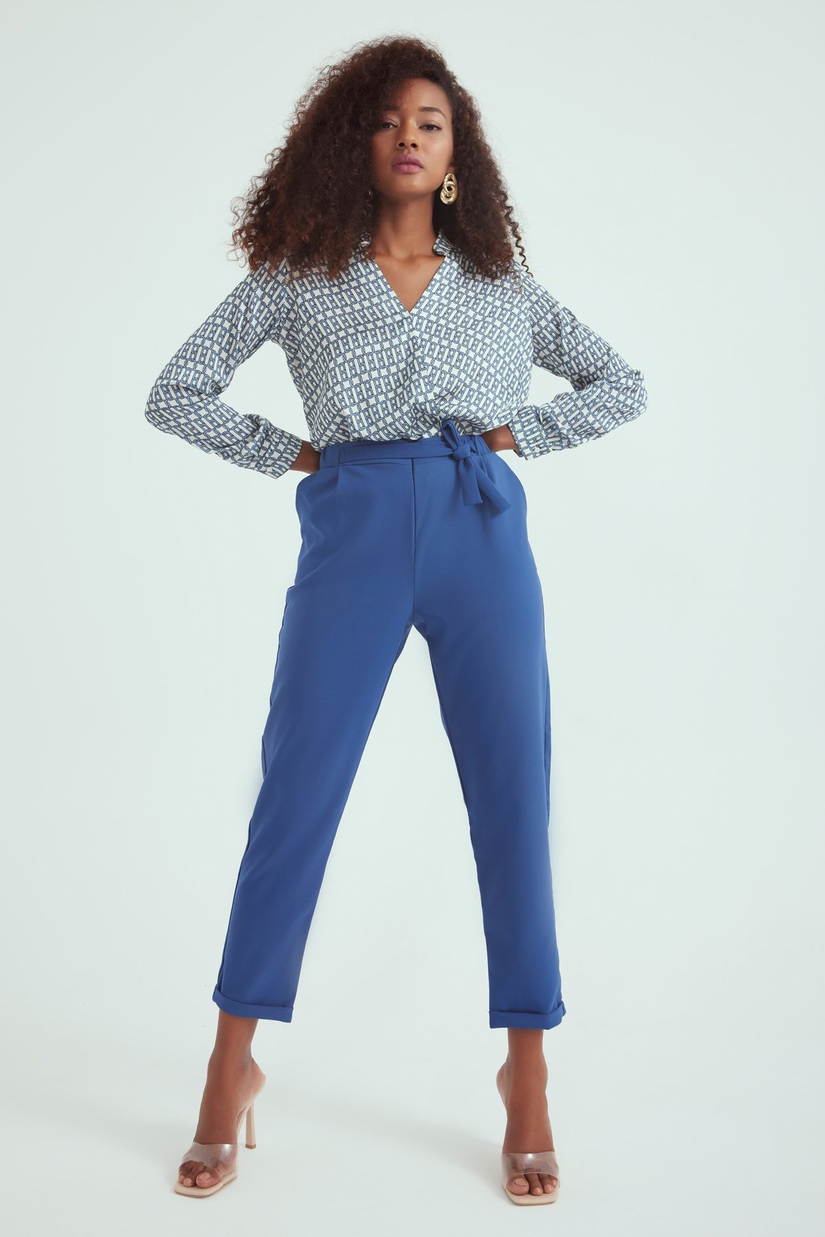 Duble paça havuç pantolon - KOYU INDIGO