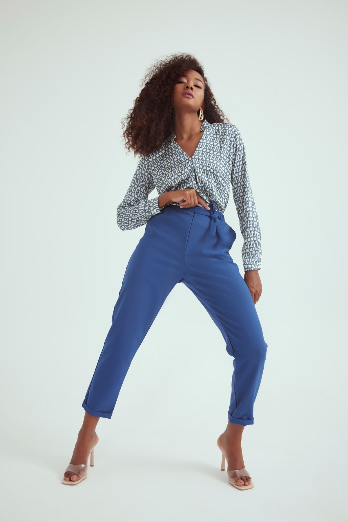 Duble paça havuç pantolon - KOYU INDIGO