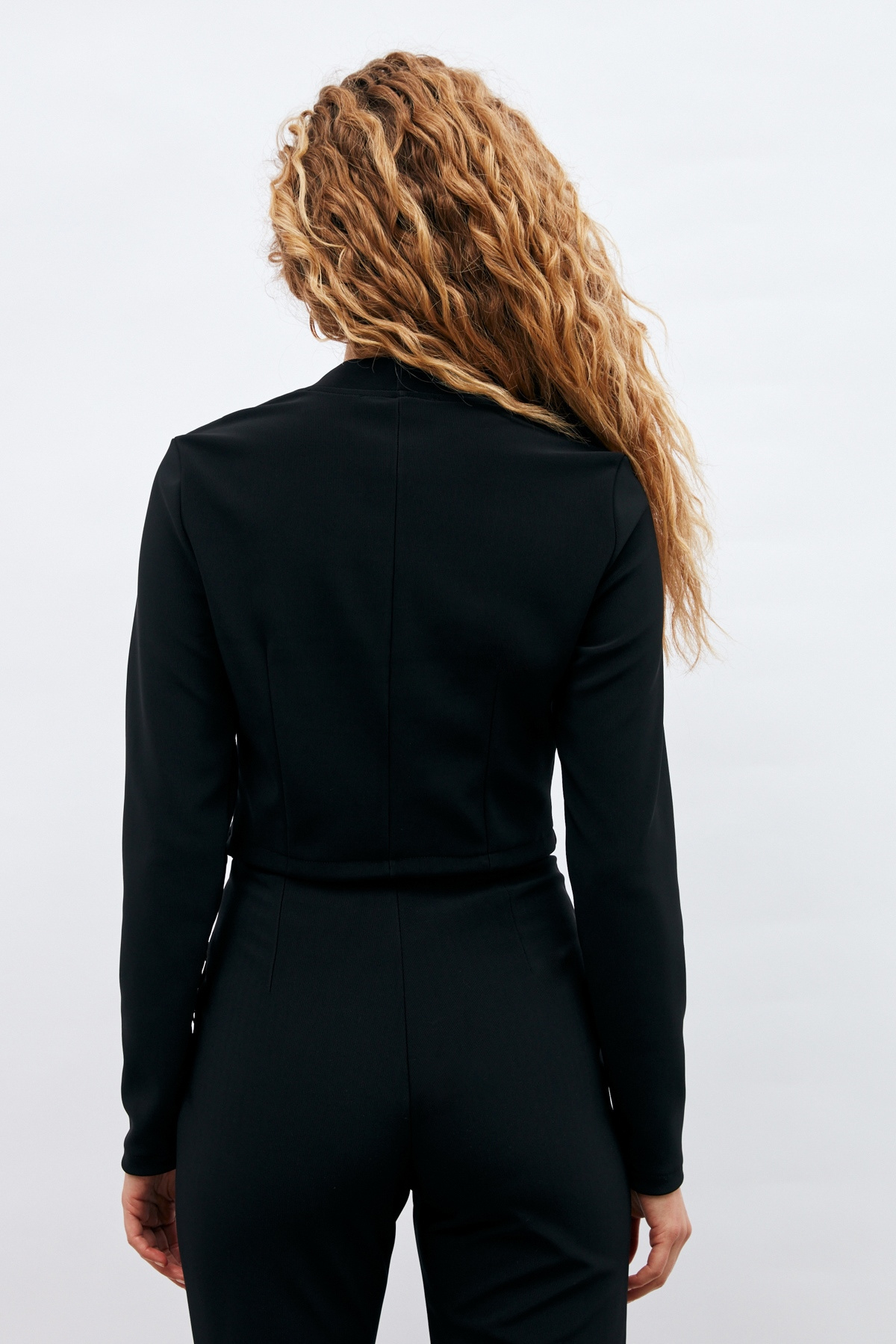 Düğme Detaylı Bluz - SİYAH