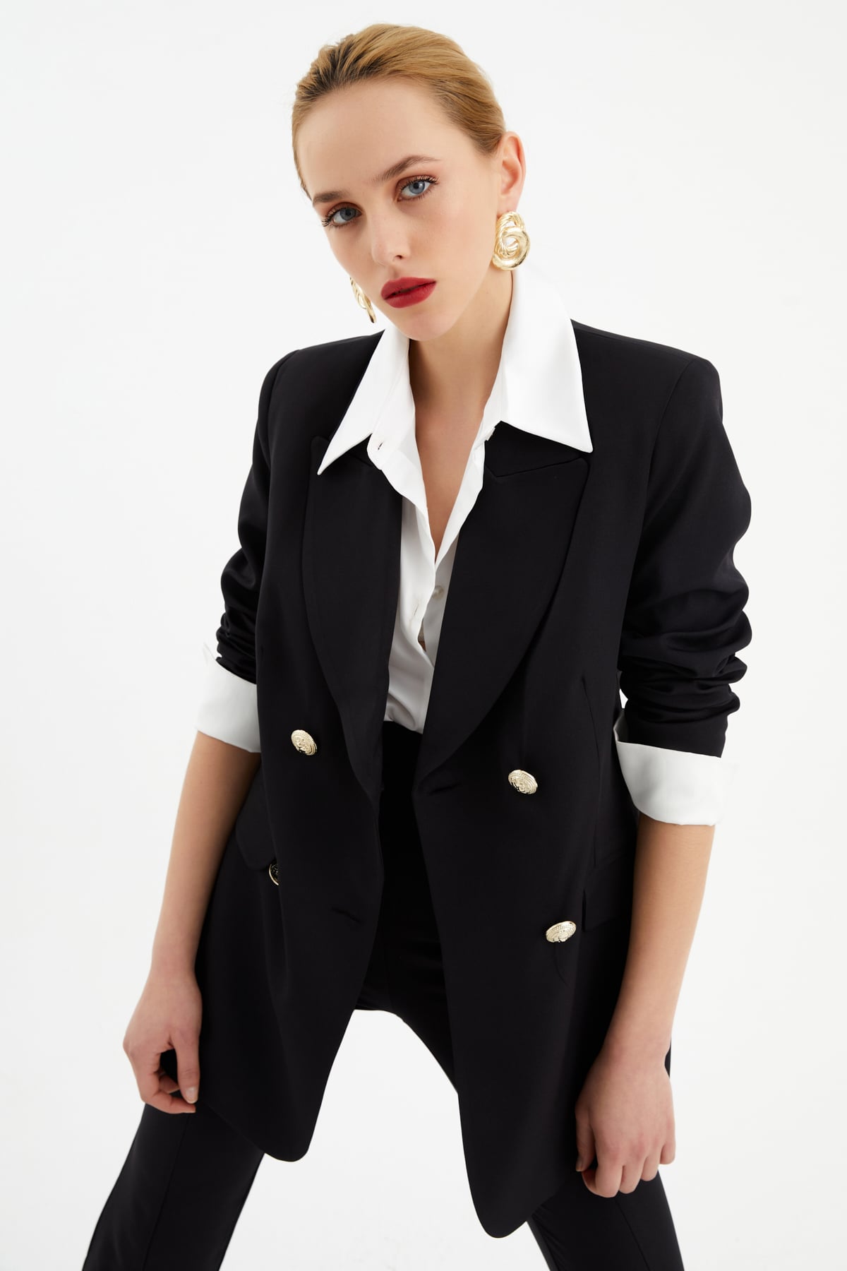 Button detailed jacket - BLACK