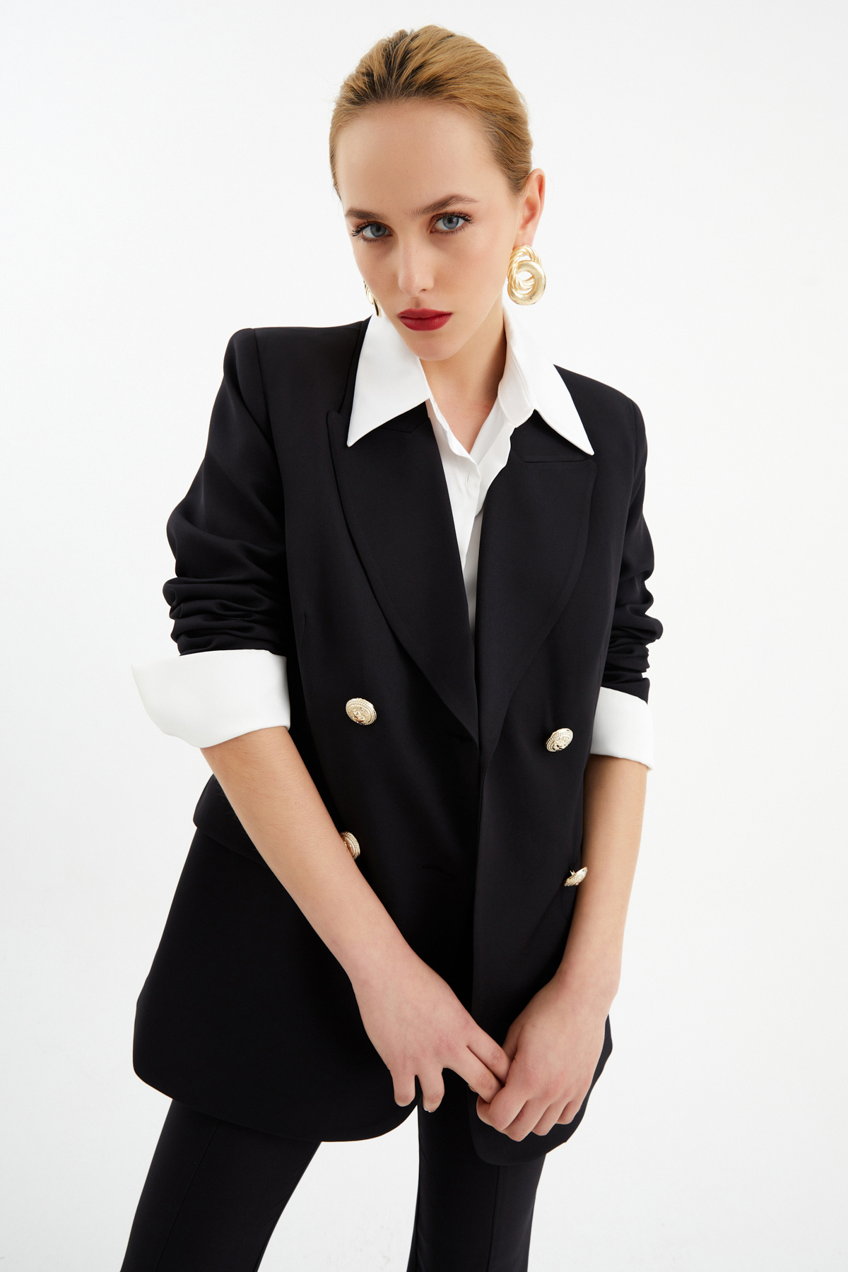 Button detailed jacket - BLACK