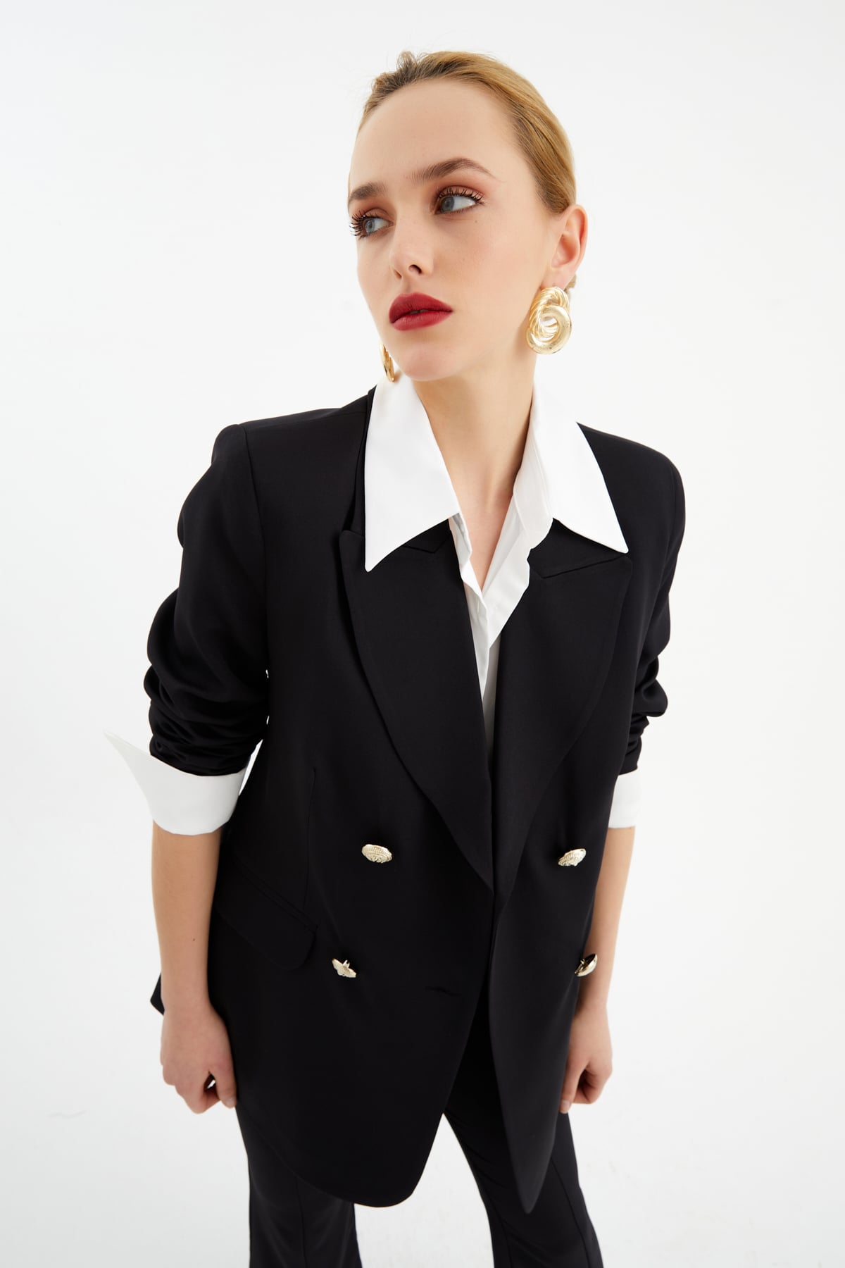 Button detailed jacket - BLACK