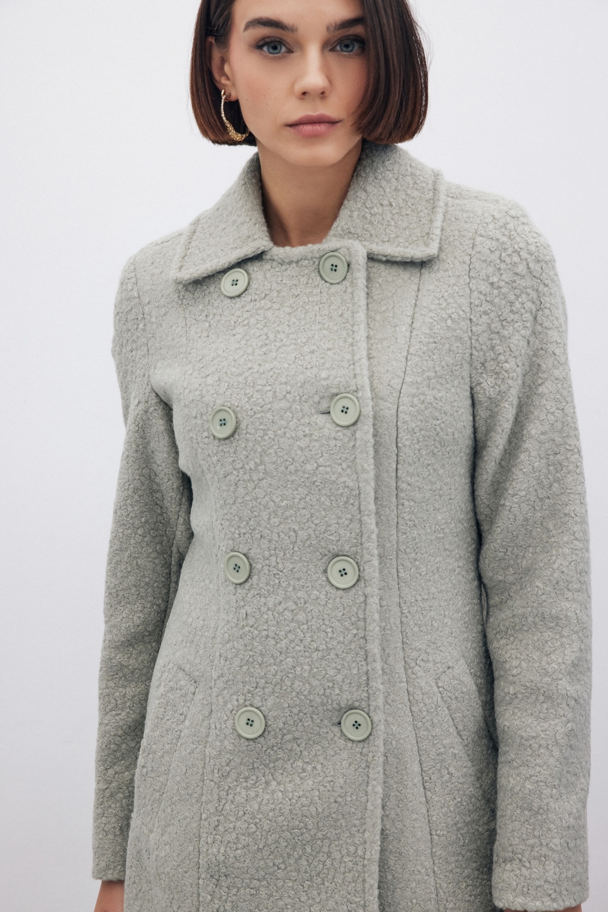 Düğme Detaylı Kaban - MİNT