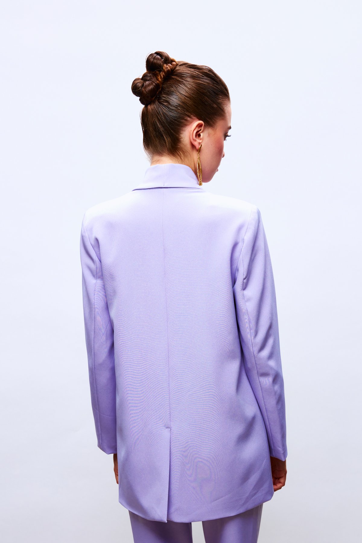 Düğme Detaylı Kruvaze Ceket - LİLA