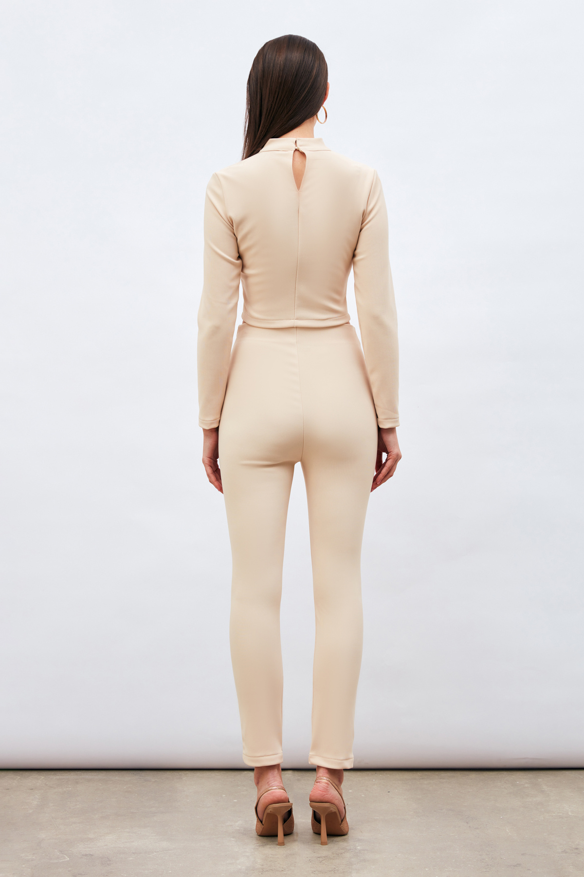 Düğme Detaylı Pantolon - BEJ