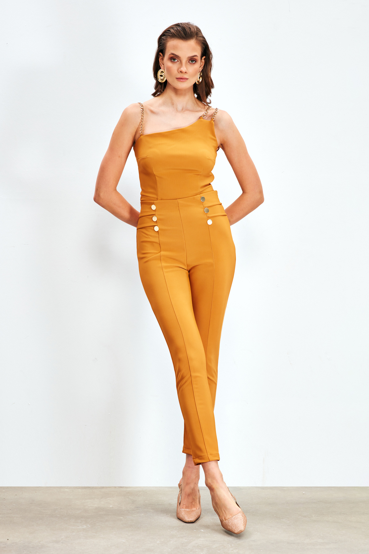 Düğme Detaylı Pantolon - HARDAL