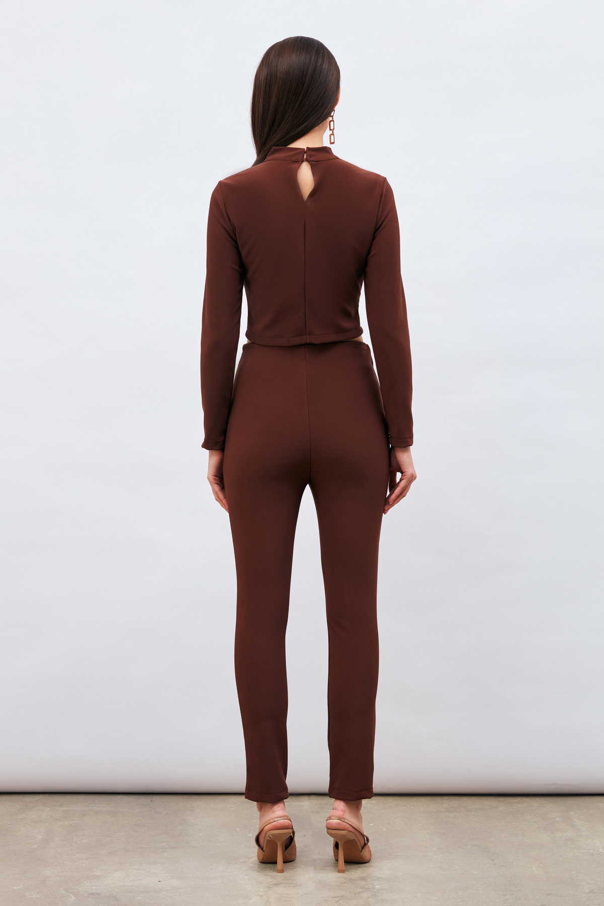 Düğme Detaylı Pantolon - KAHVE