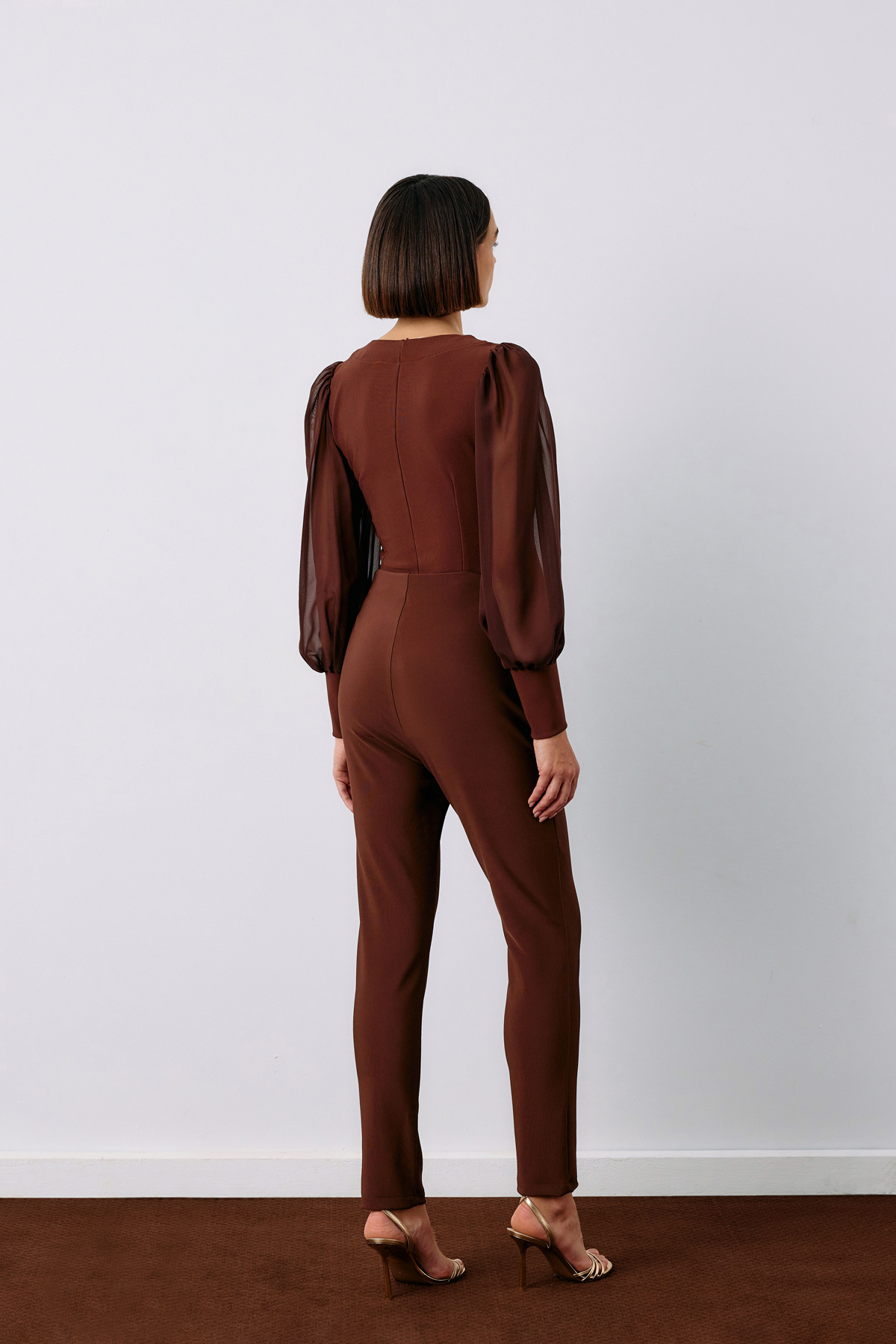 Düğme Detaylı Pantolon - KAHVE