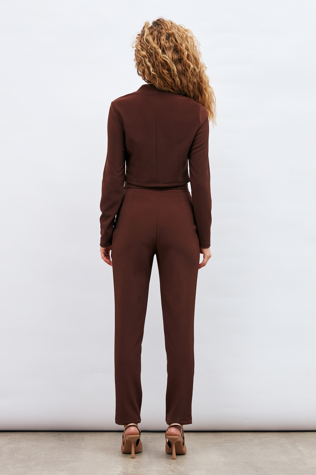 Düğme Detaylı Pantolon - KAHVE