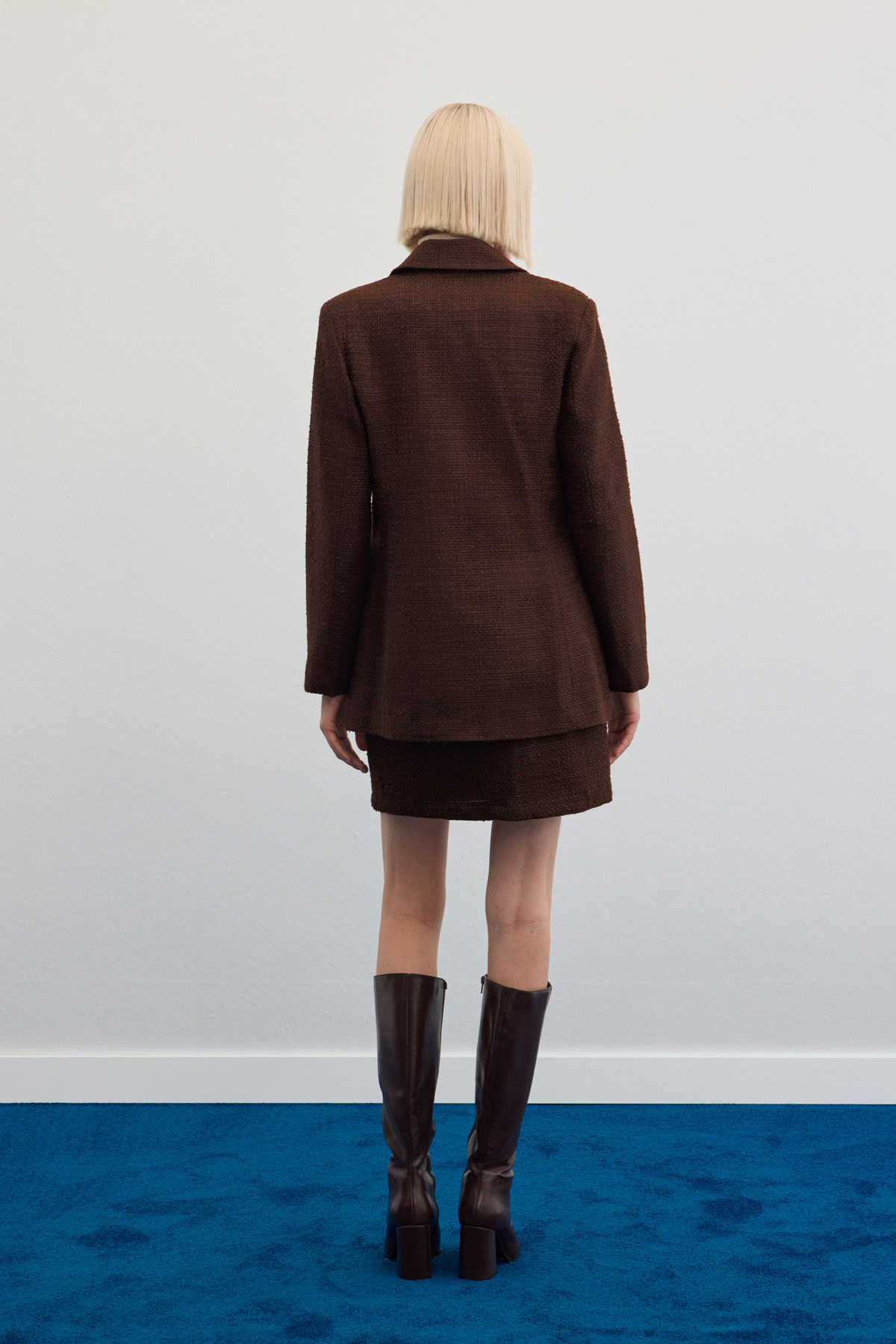 Düğme Detaylı Tüvit Ceket - Kahve