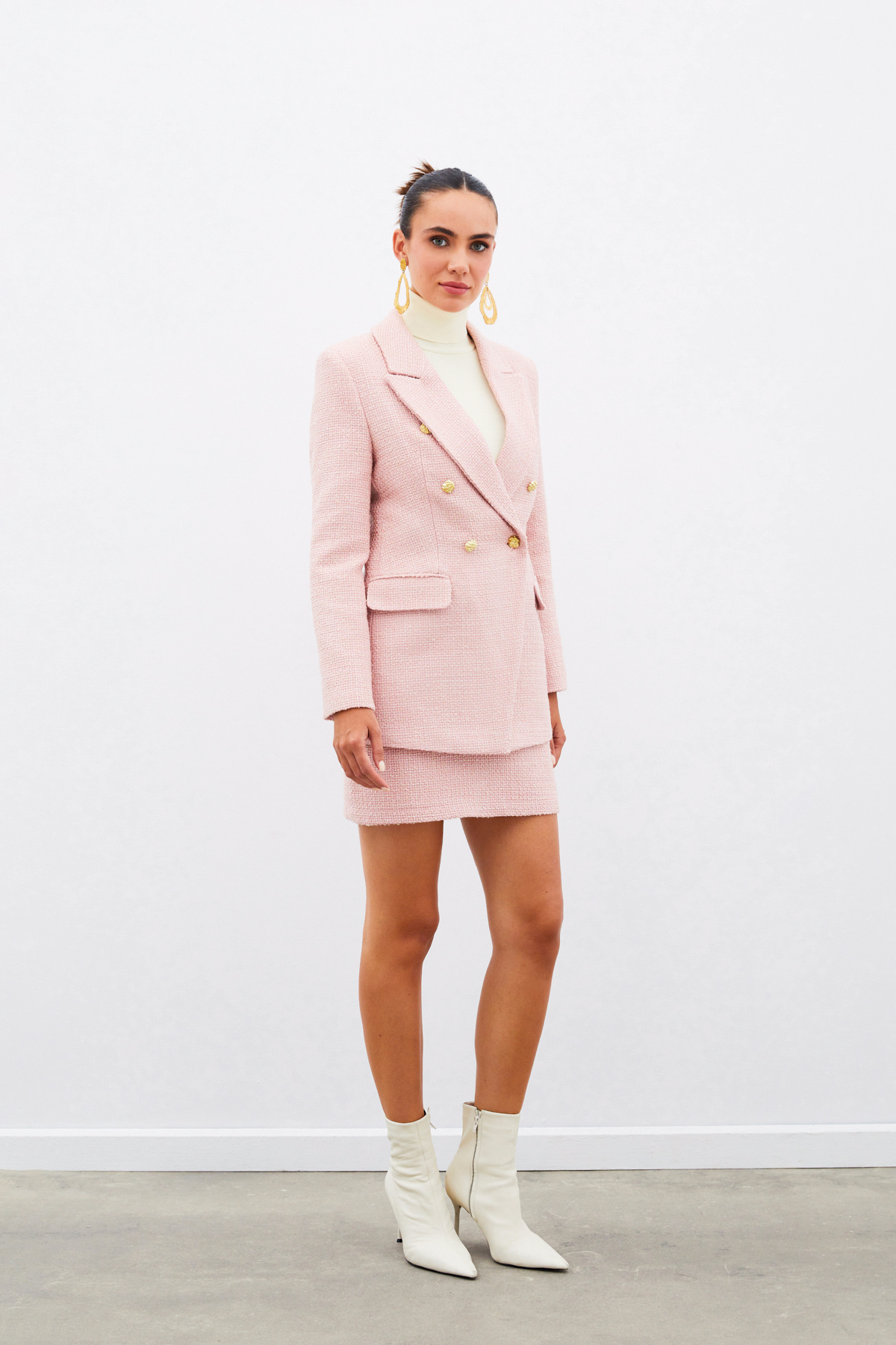 Düğme Detaylı Tüvit Ceket - PUDRA