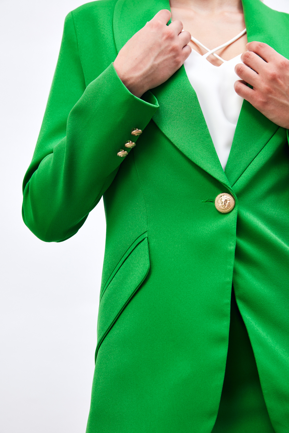 Button detailed jacket - GREEN