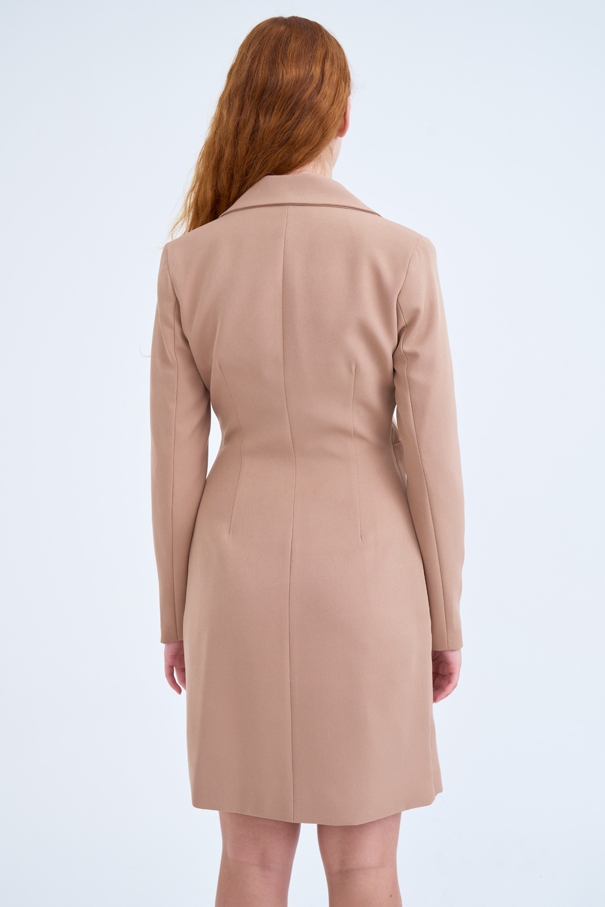 Buttoned wrap dress - CAMEL