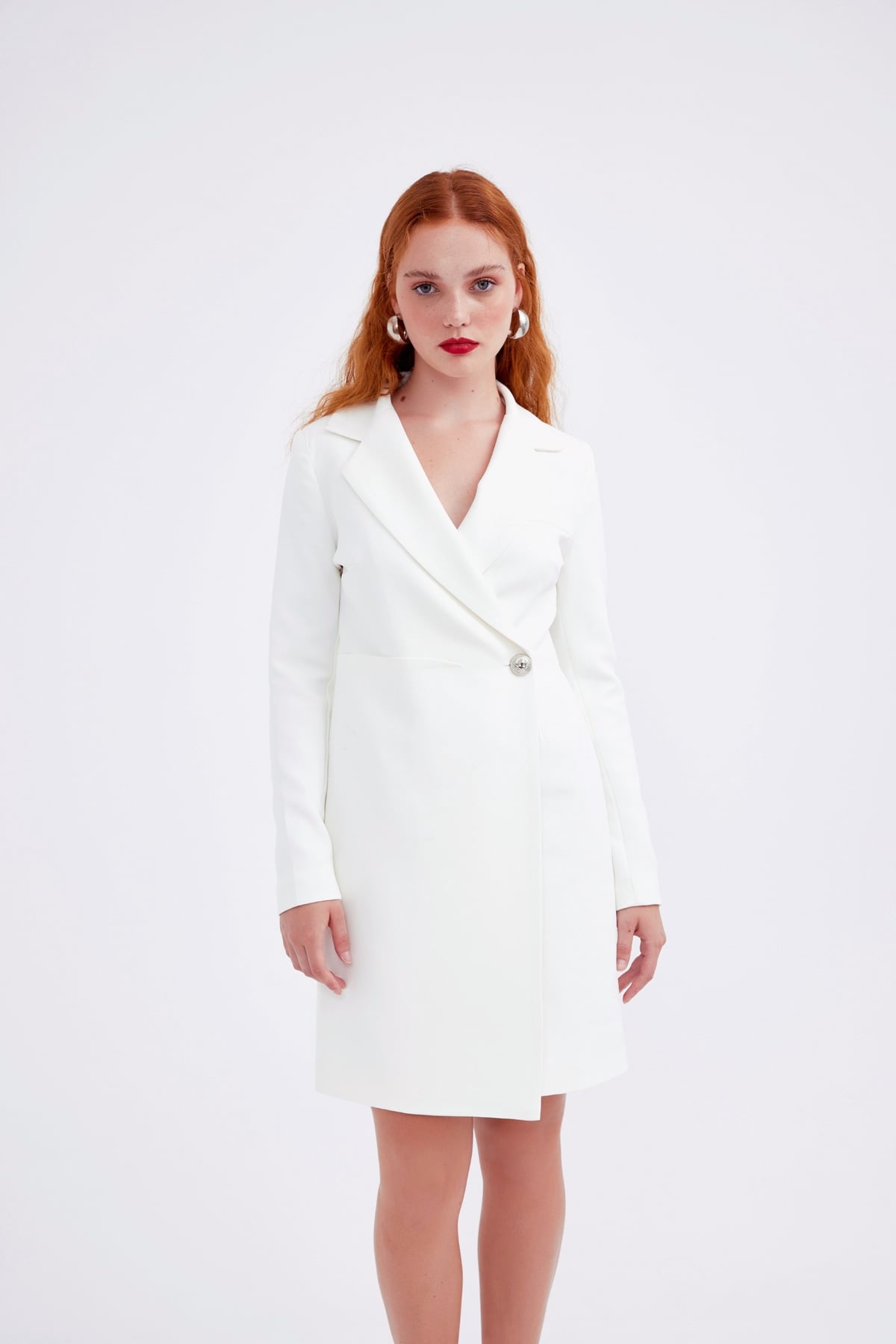 Buttoned wrap dress - ECRU