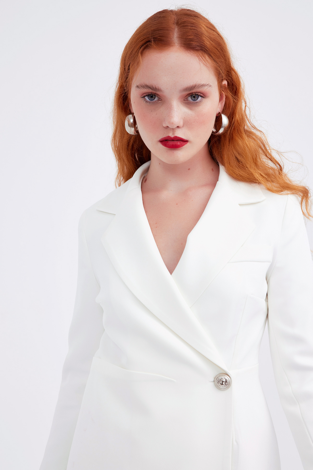 Buttoned wrap dress - ECRU