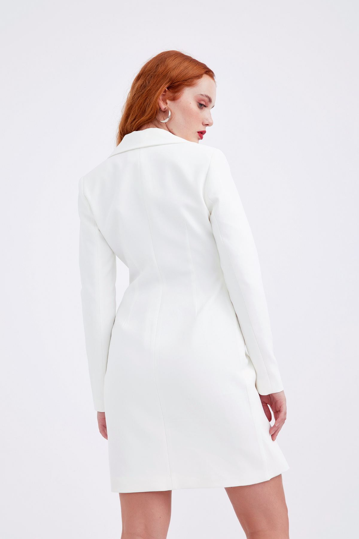 Buttoned wrap dress - ECRU