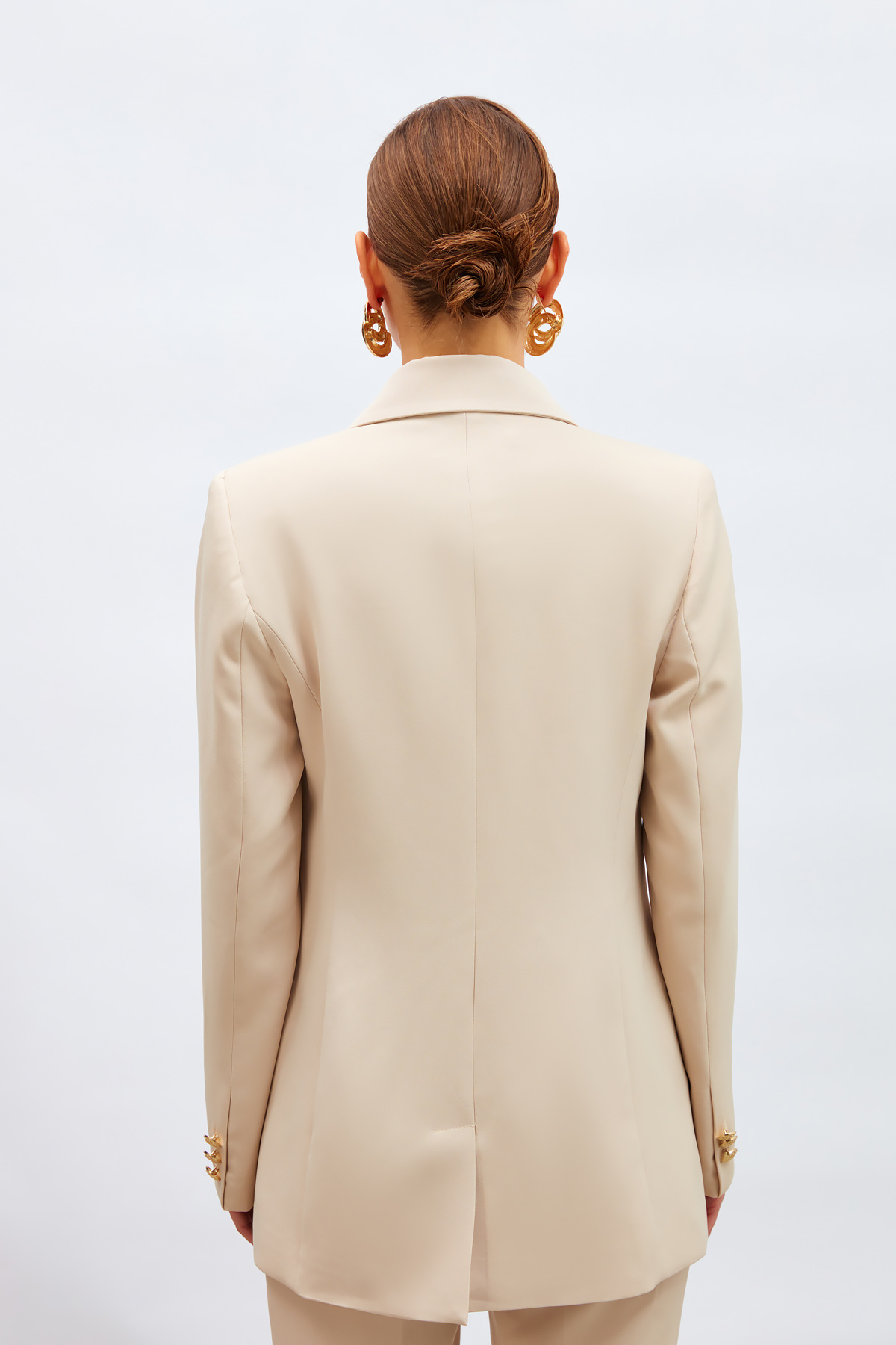 Düğmeli Blazer Ceket - BEJ