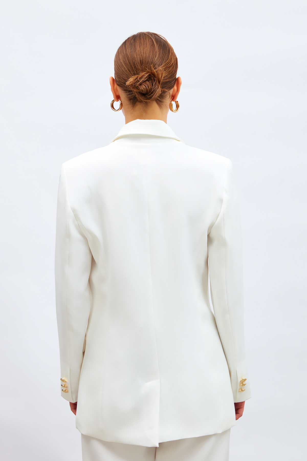 Düğmeli Blazer Ceket - EKRU