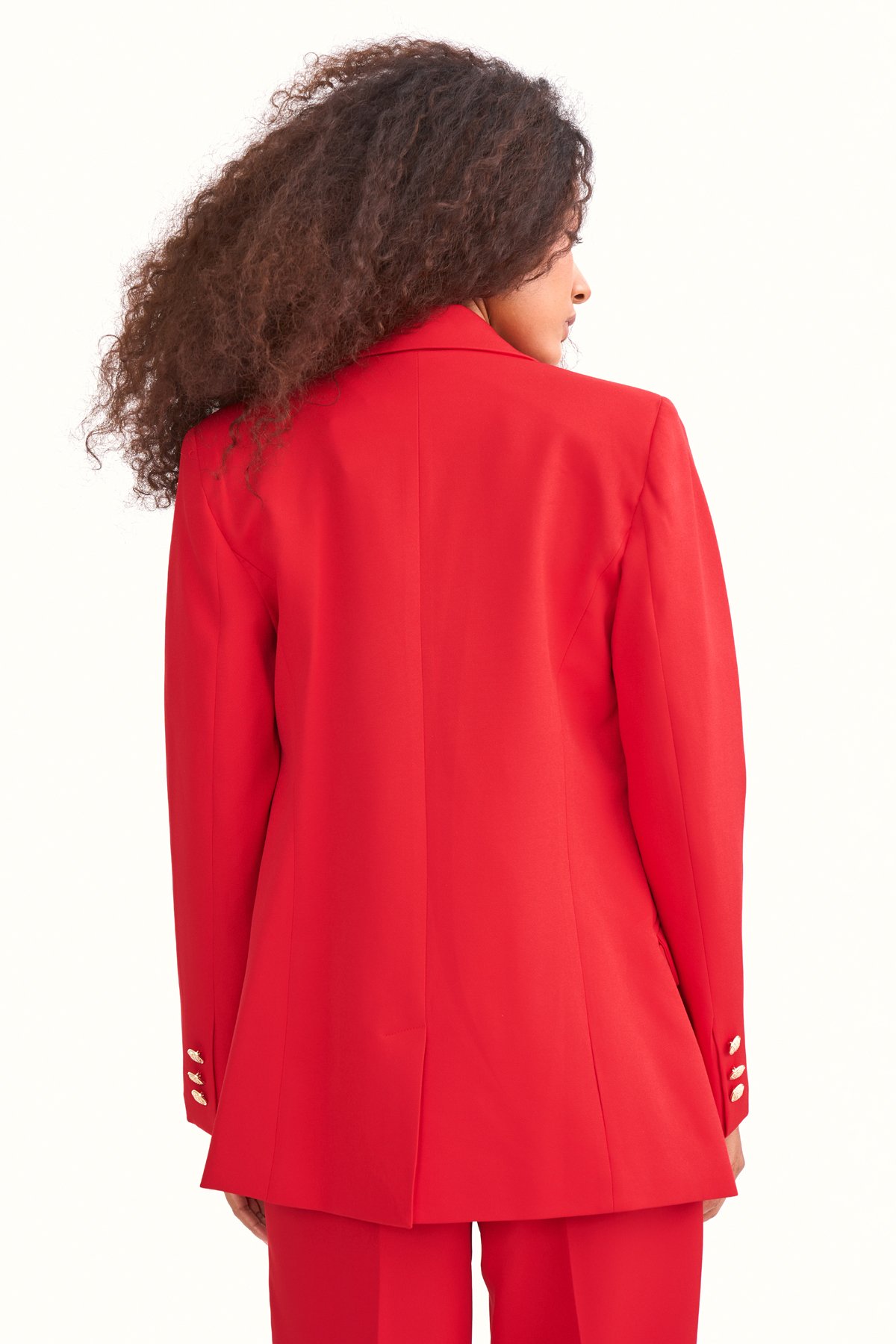 Düğmeli blazer ceket - KIRMIZI