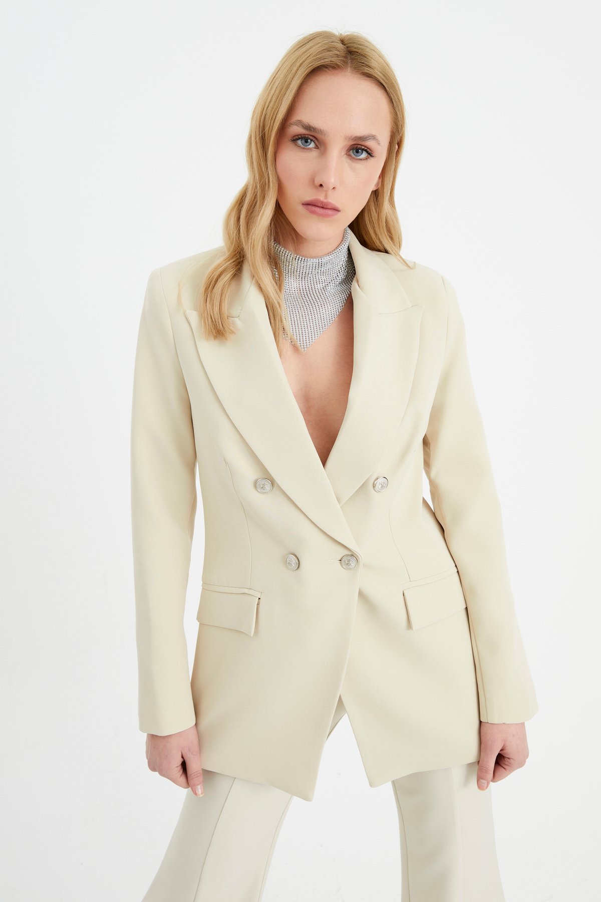 Düğmeli blazer ceket - TAŞ