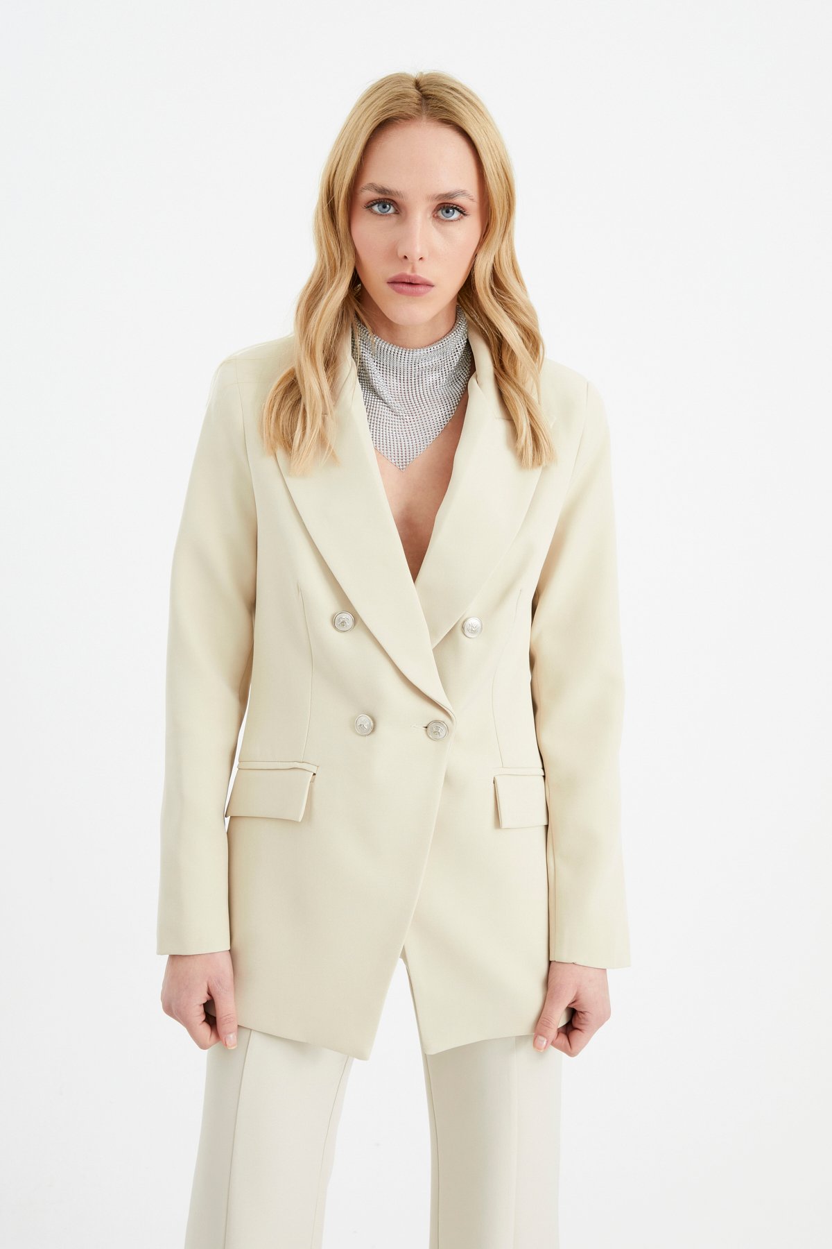 Düğmeli blazer ceket - TAŞ