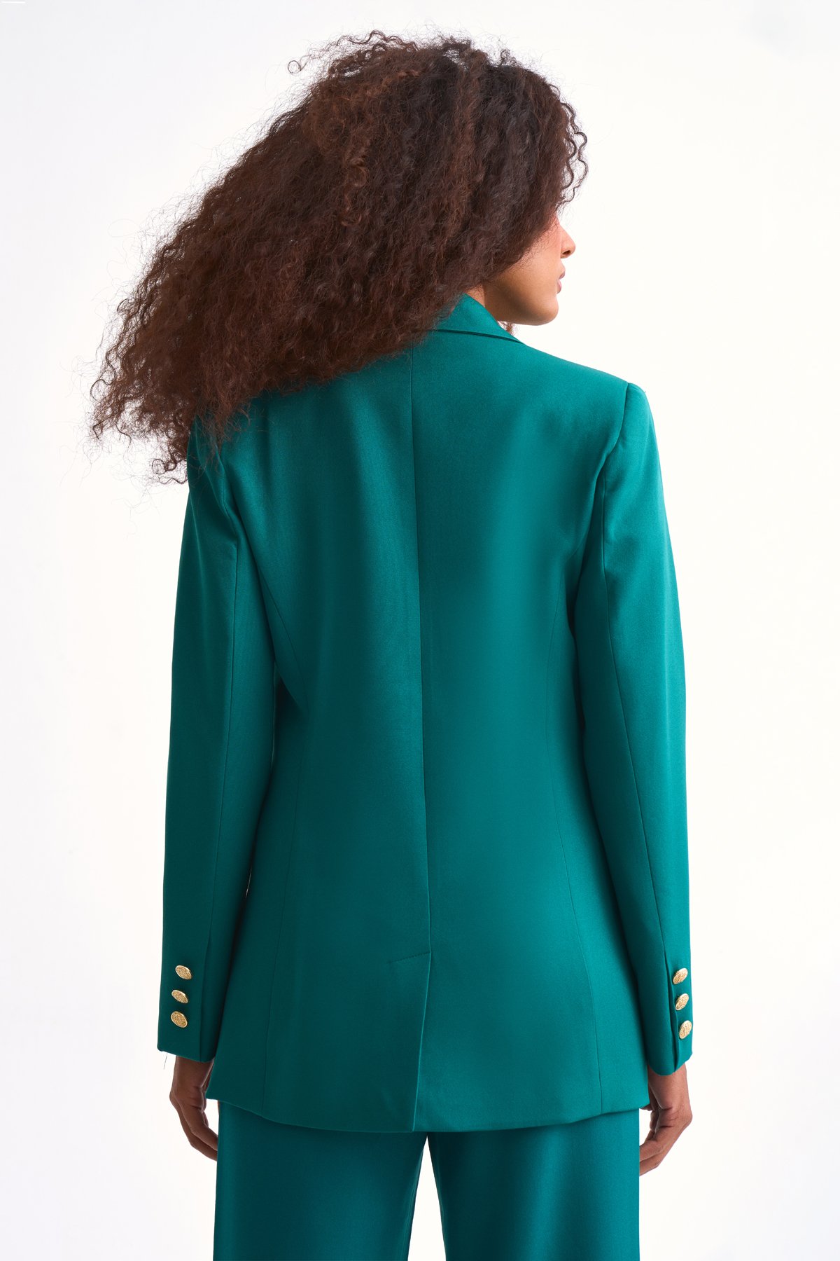 Düğmeli blazer ceket - ZÜMRÜT